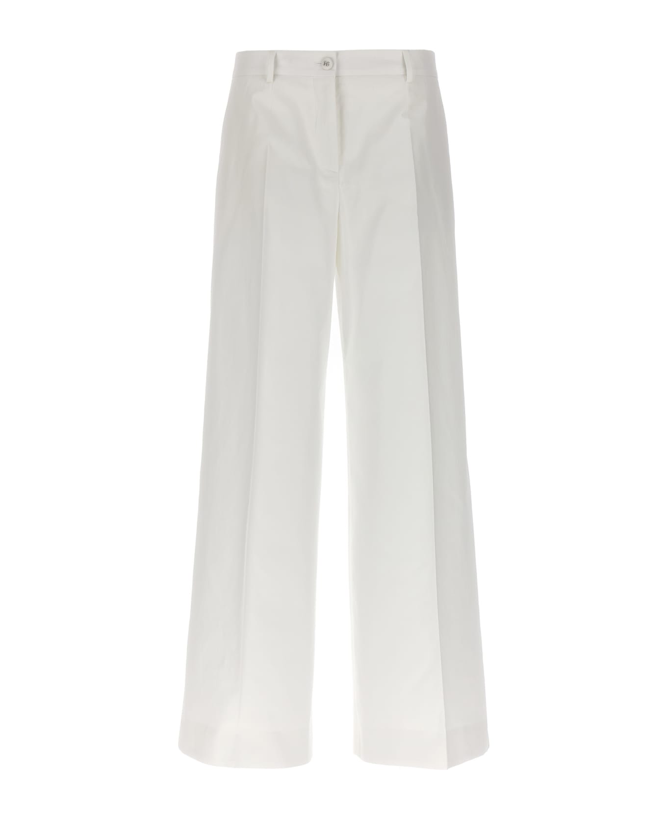 Dolce & Gabbana Flared Gabardine Pants - Bianco Naturale ボトムス