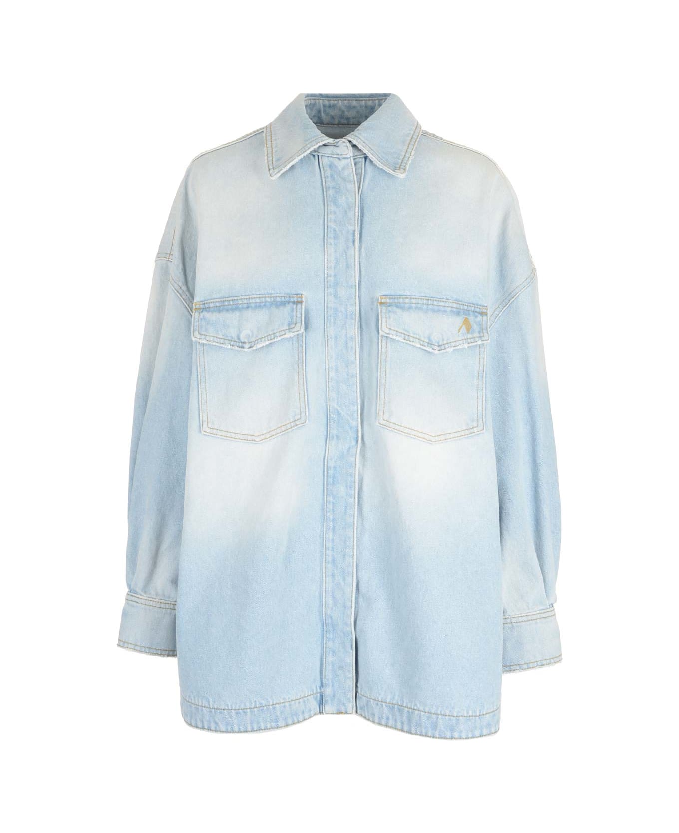 The Attico Bleached Denim Shirt - Clear Blue トップス