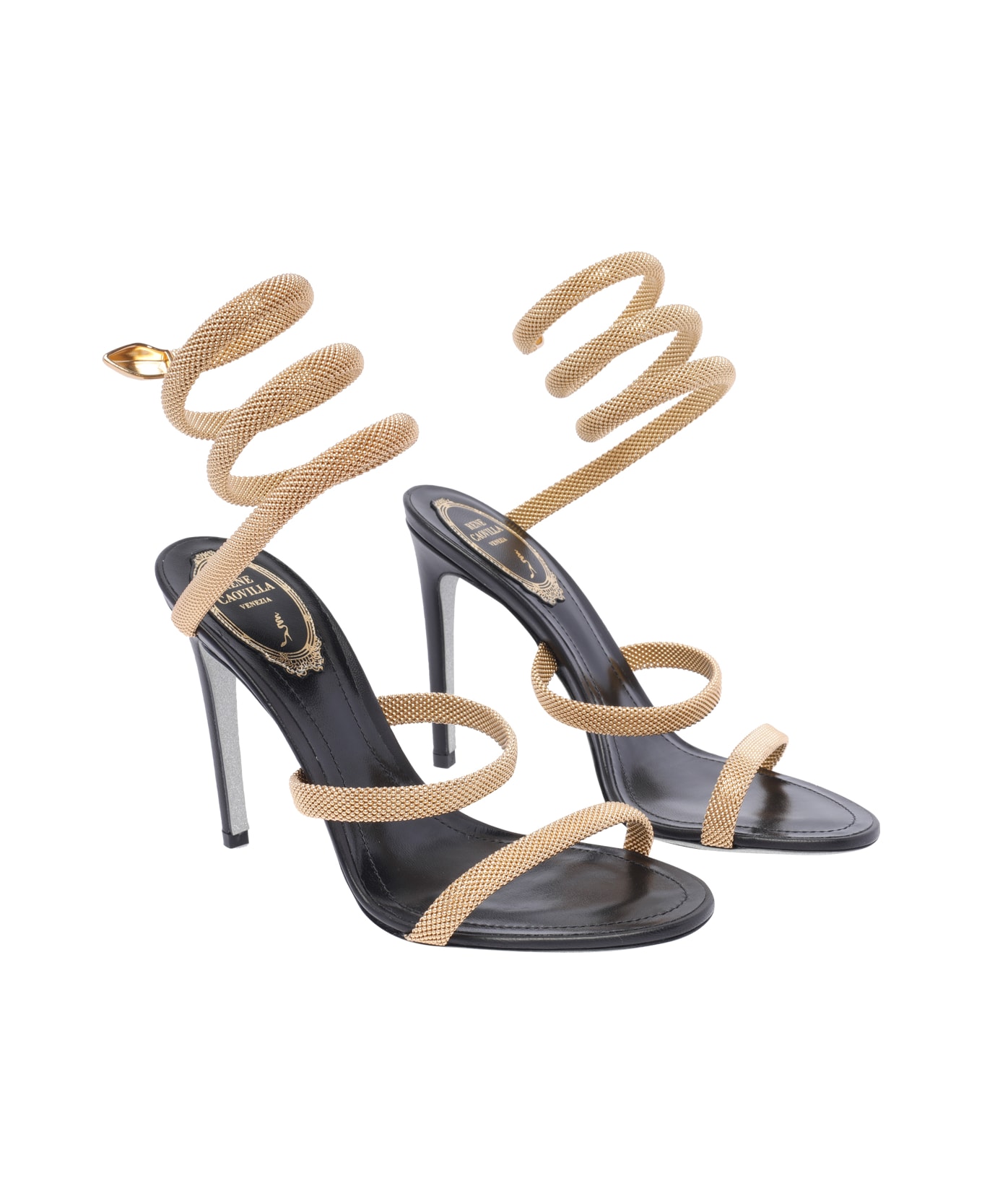 René Caovilla Cleo Pump Sandals - Black
