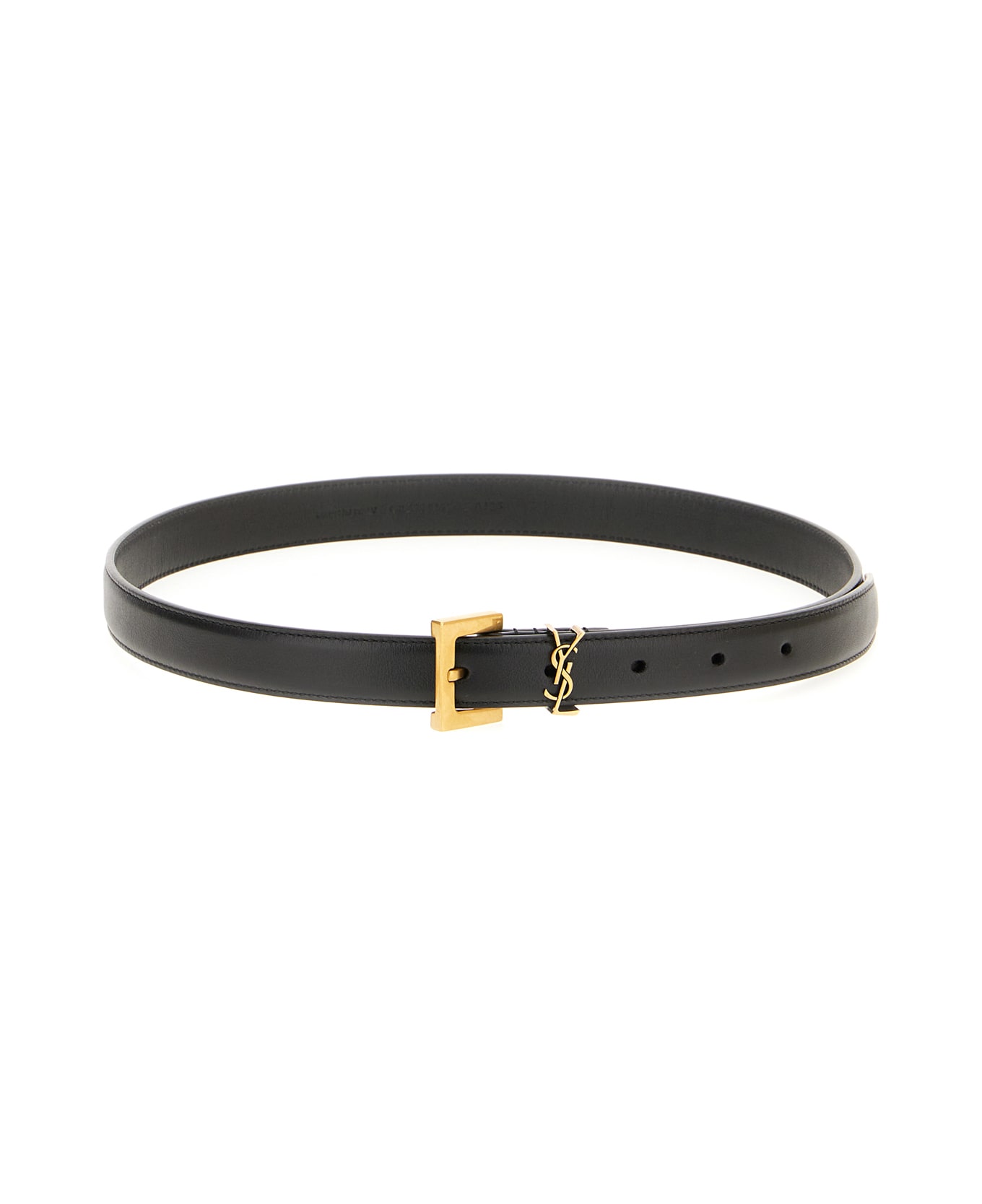 Saint Laurent Black Leather Belt - BLACK
