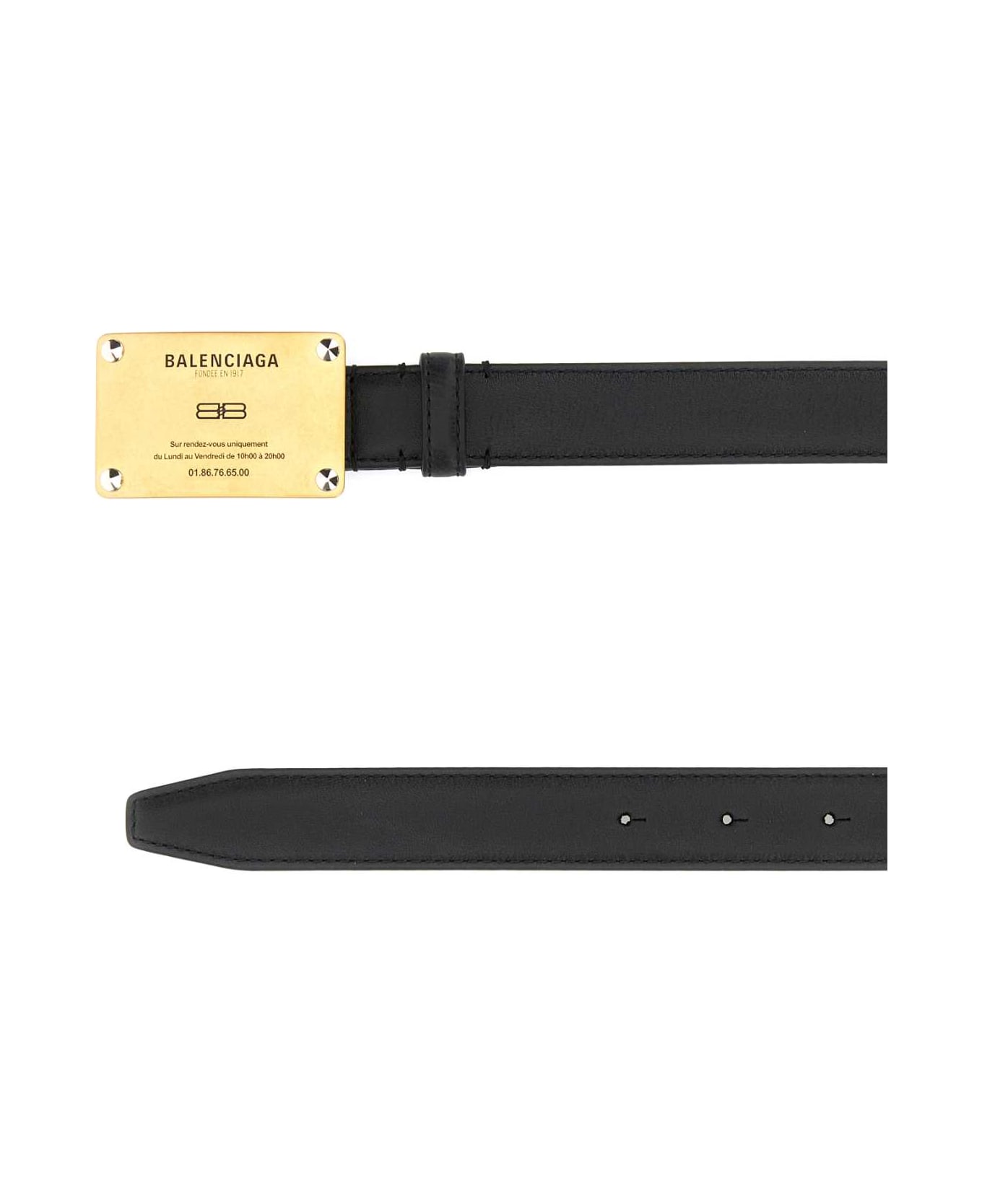 Balenciaga Black Leather Lola Belt - Black