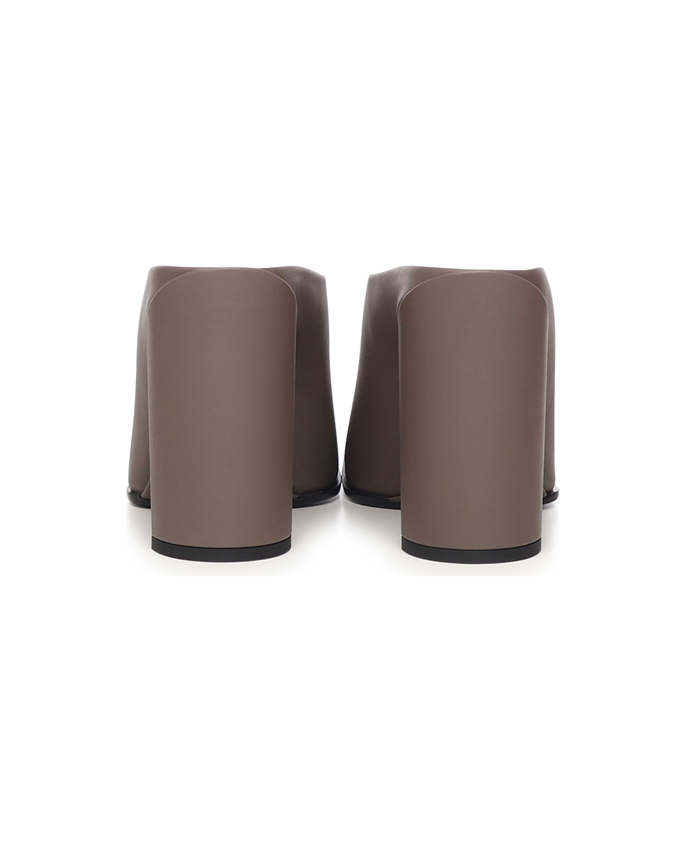 Alaia Square Mule In Calfskin - Tourterelle