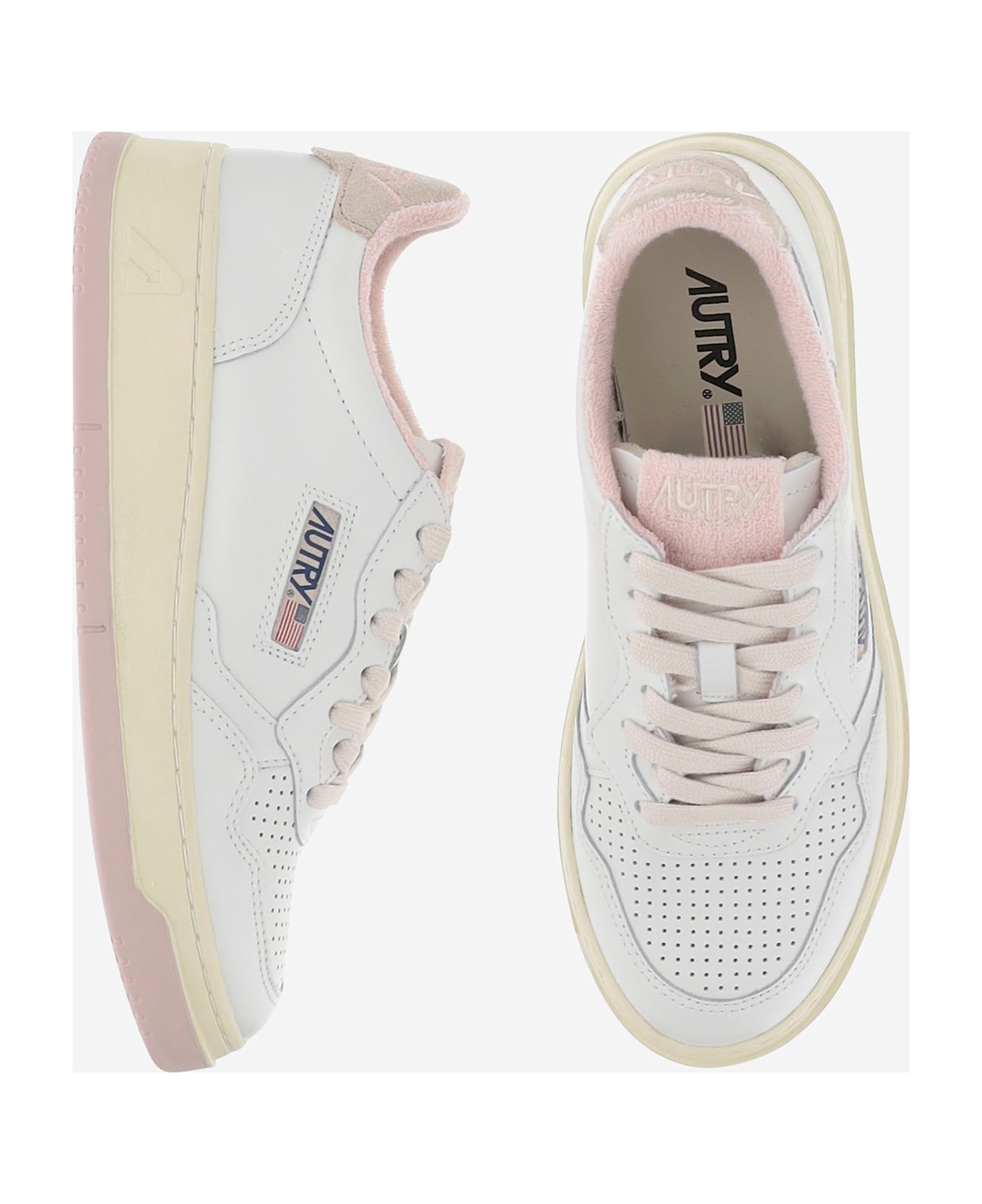 Autry Low Medalist Sneakers - Bianco+cipria