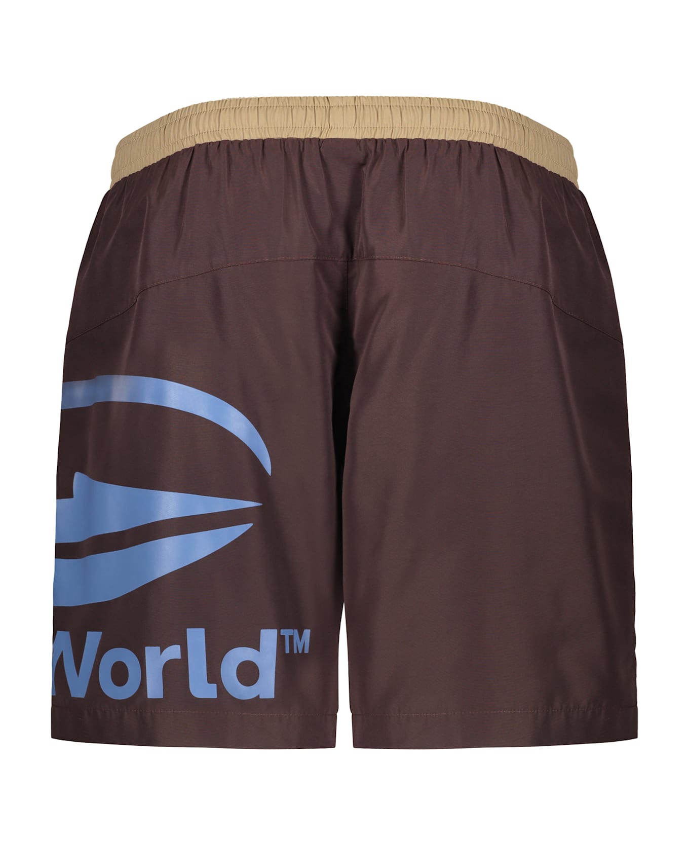 P.A.M. Logo Print Swim Shorts - brown