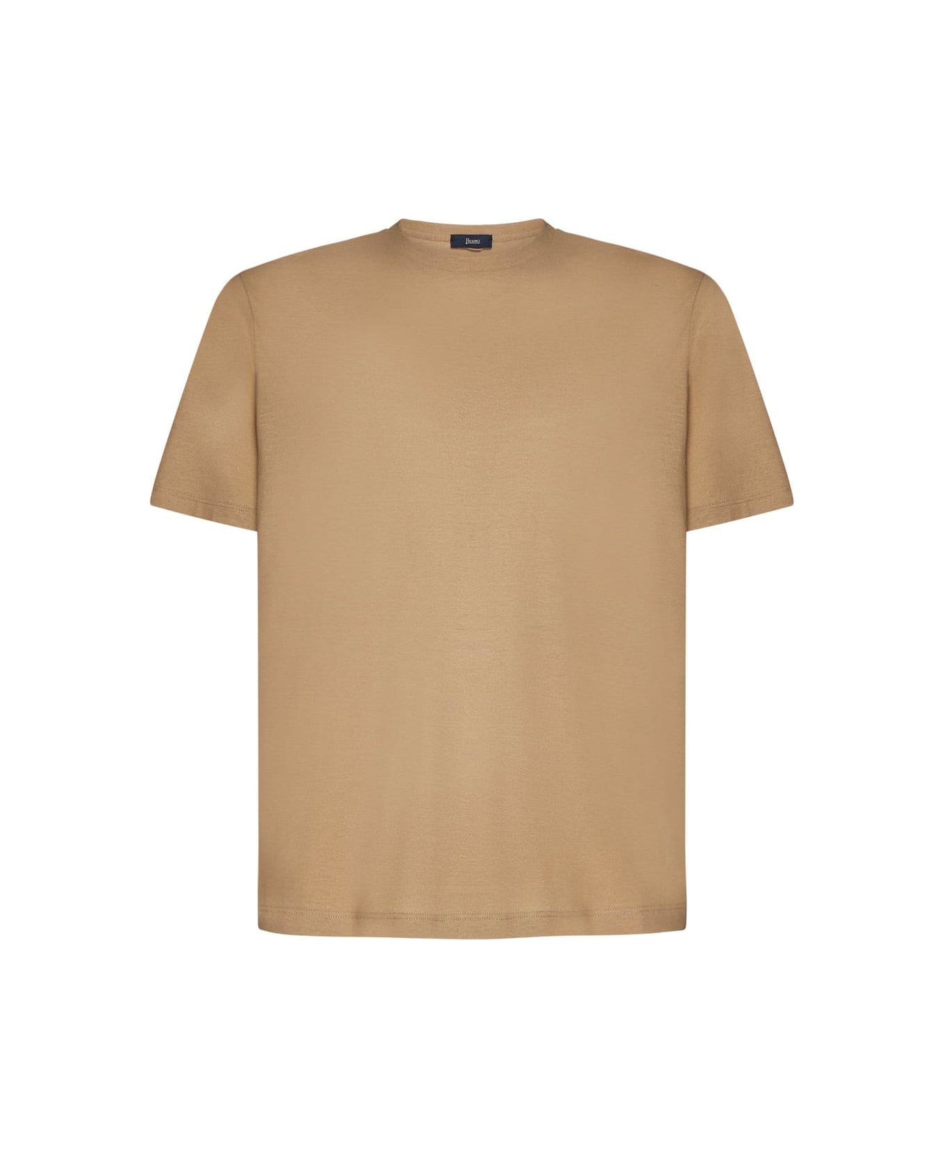 Herno Crewneck Short-sleeved T-shirt - Sabbia