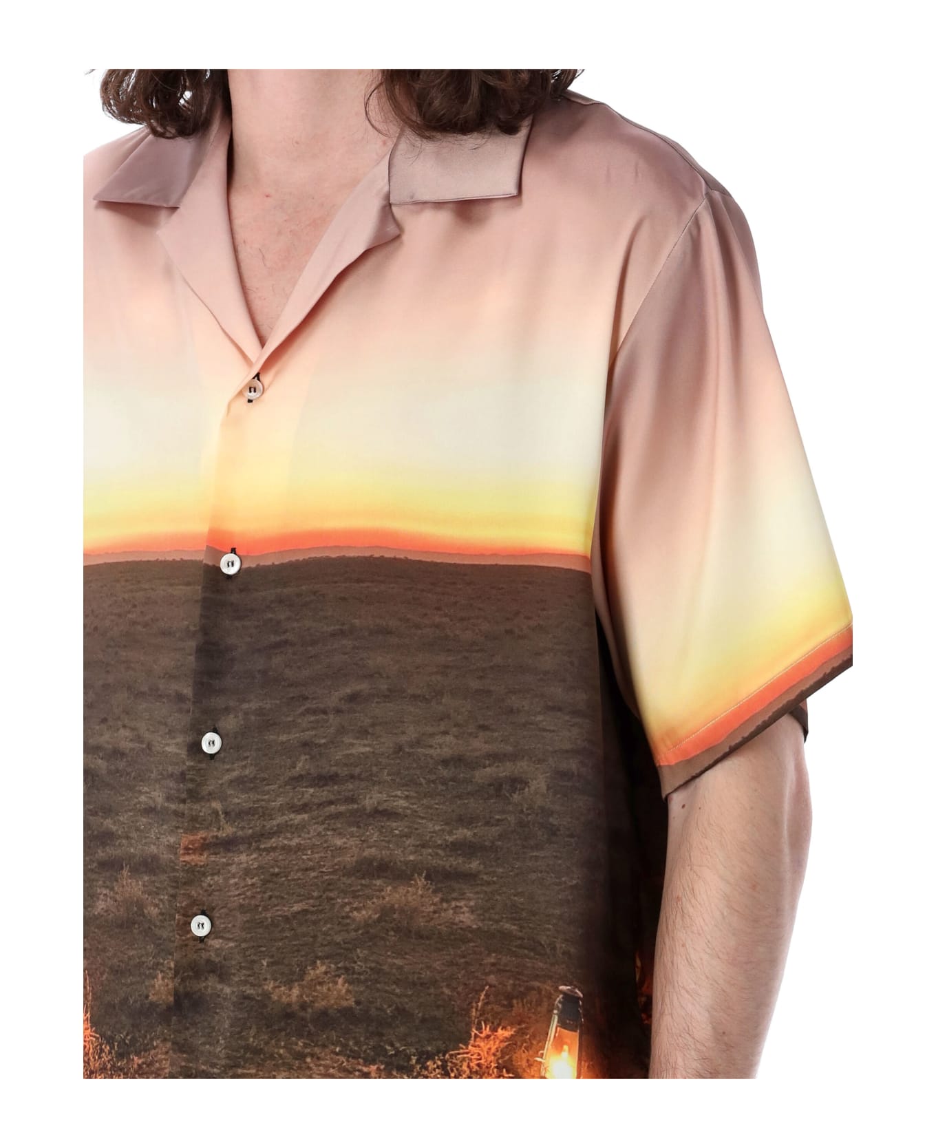 MSGM Bowling Shirt Safari Print - MULTICOLOR