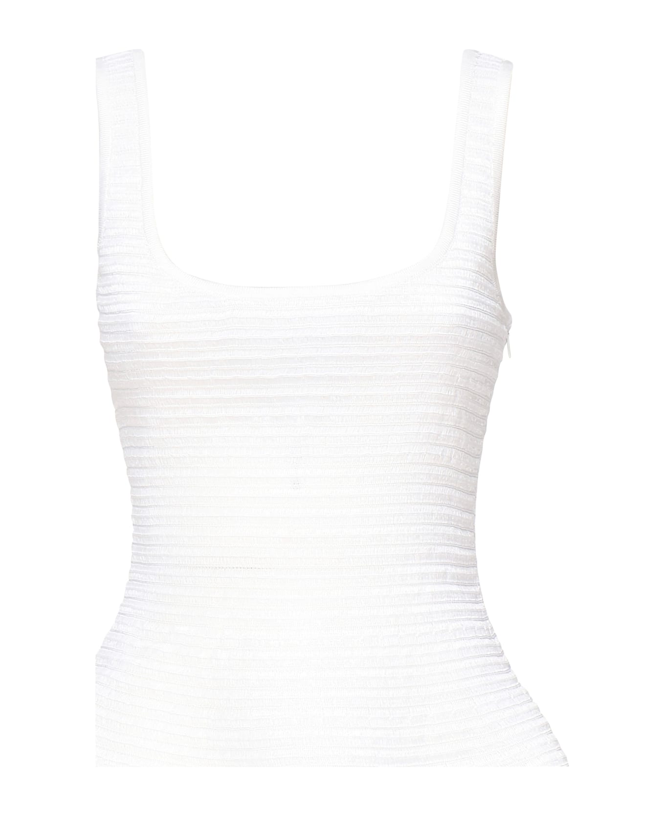 Alaia Raffia Skater Dress - White