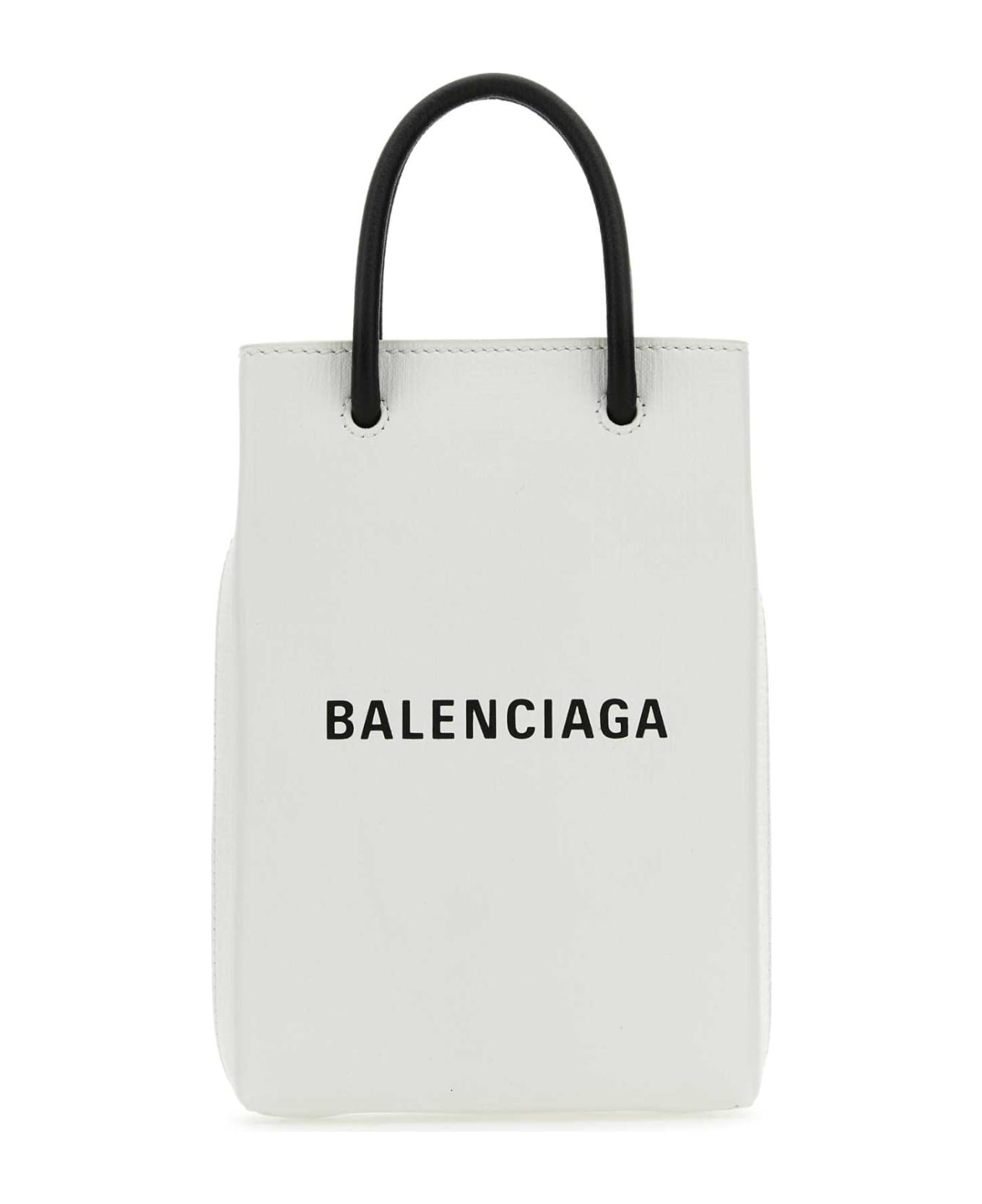 Balenciaga White Leather Phone Case - 9000