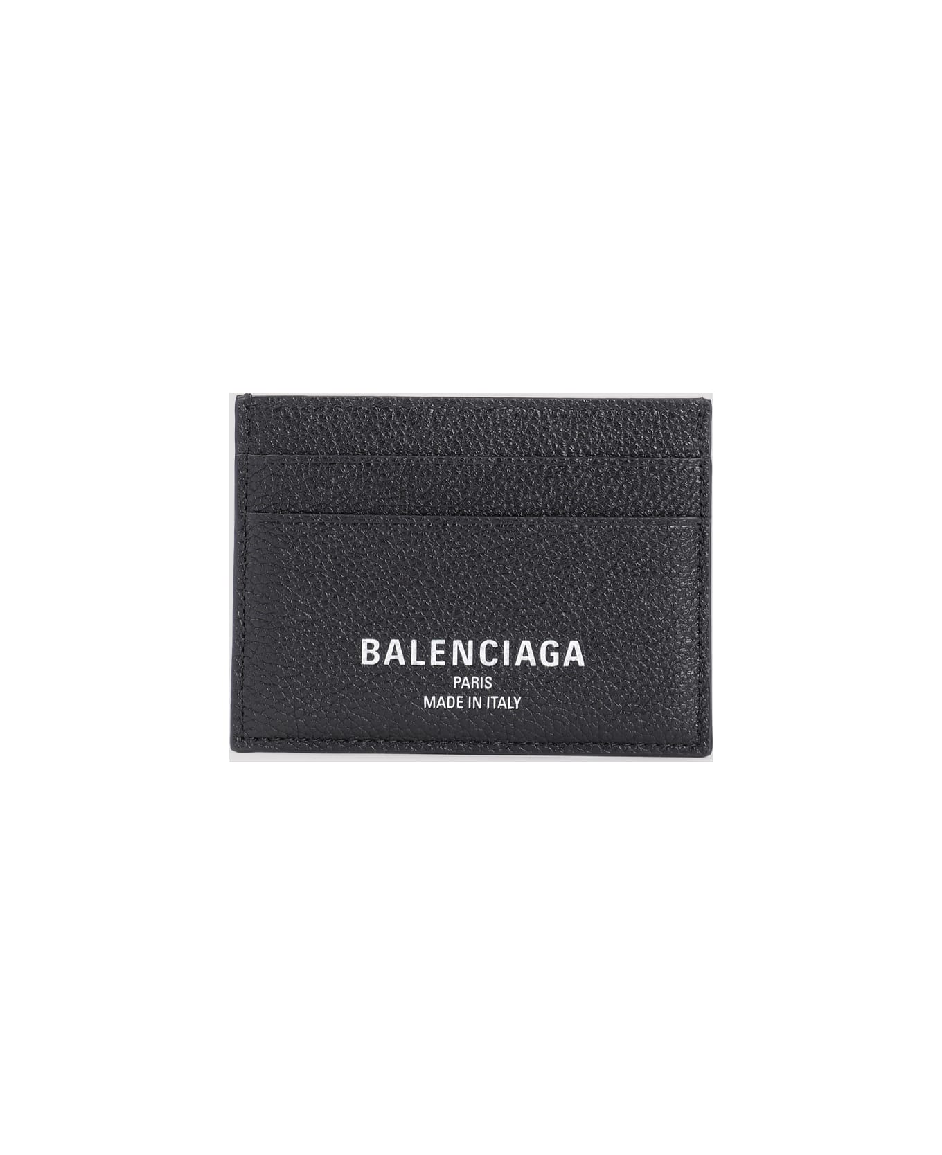 Balenciaga Calf Leather Credit Card Holder - Black