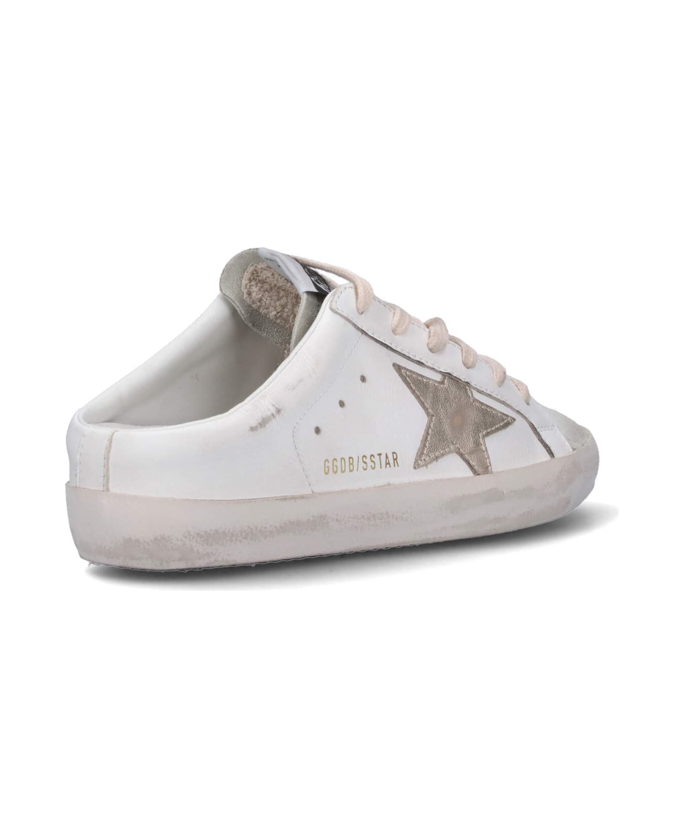 Golden Goose Superstar Sneakers In White Suede And Leather - White