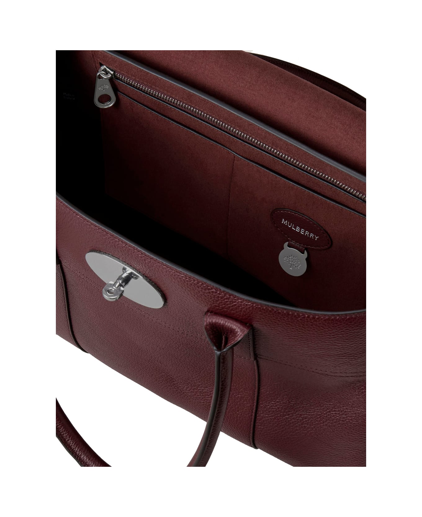 Mulberry 
bayswater Small
 Bordeaux Shoulder Bag With Twist-lock Closure In Grainy Leather Woman - Bordeaux