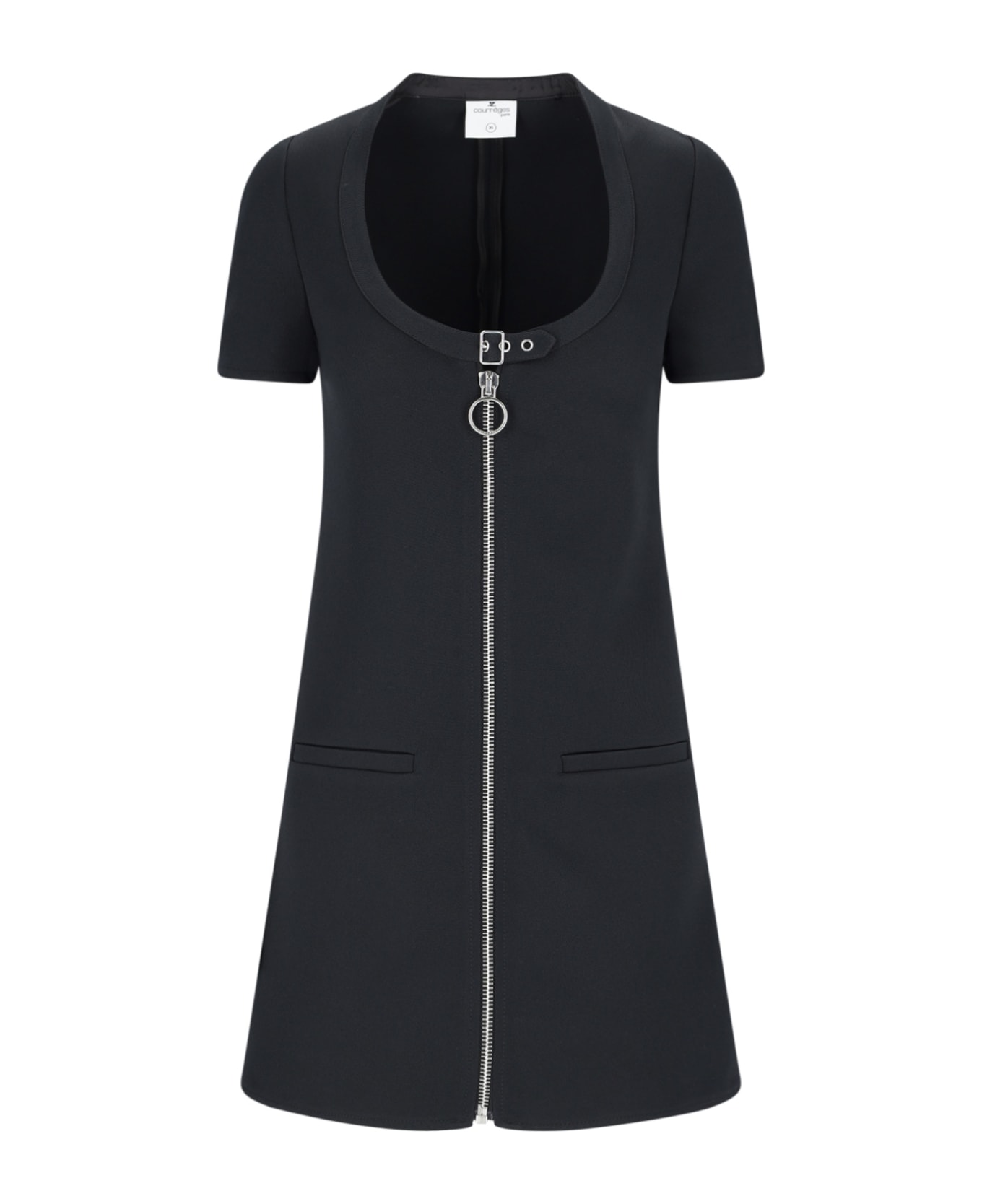 Courrèges Zip Mini Dress - Black  