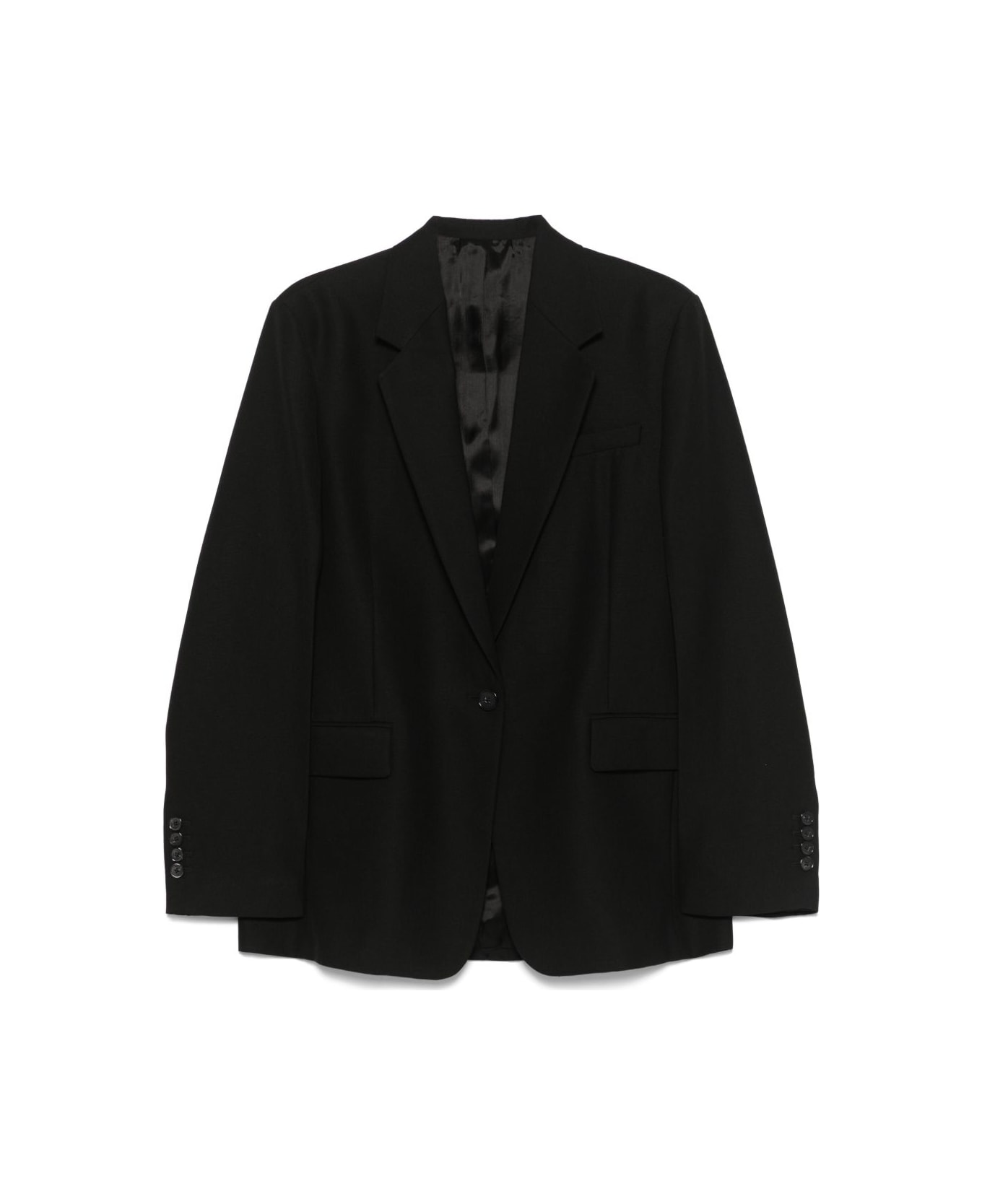 Totême Wool Blend Single-breasted Blazer Jacket - Black