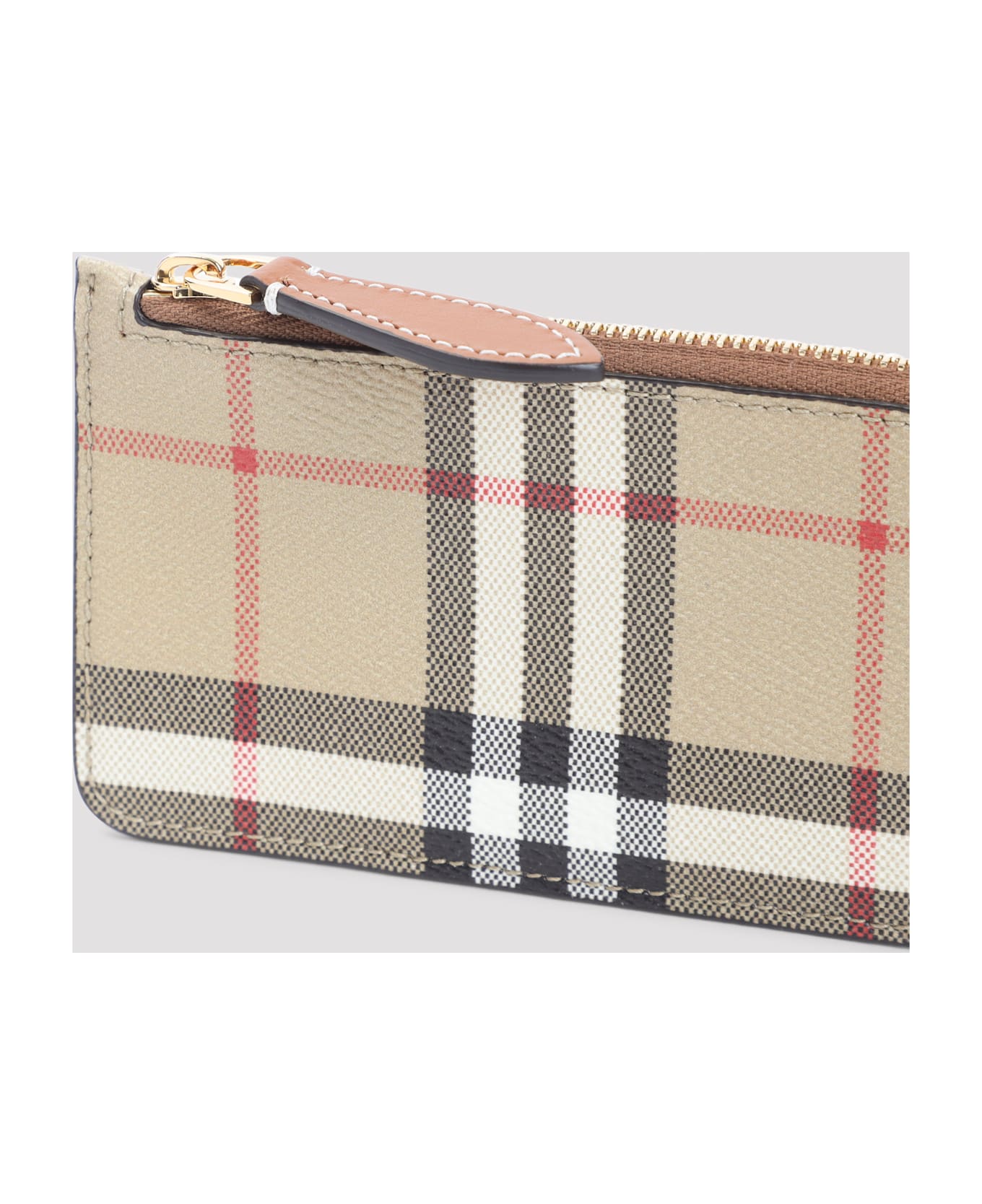 Burberry Somerset Zip Credit Card Case - Vntg Chk Briar Brown