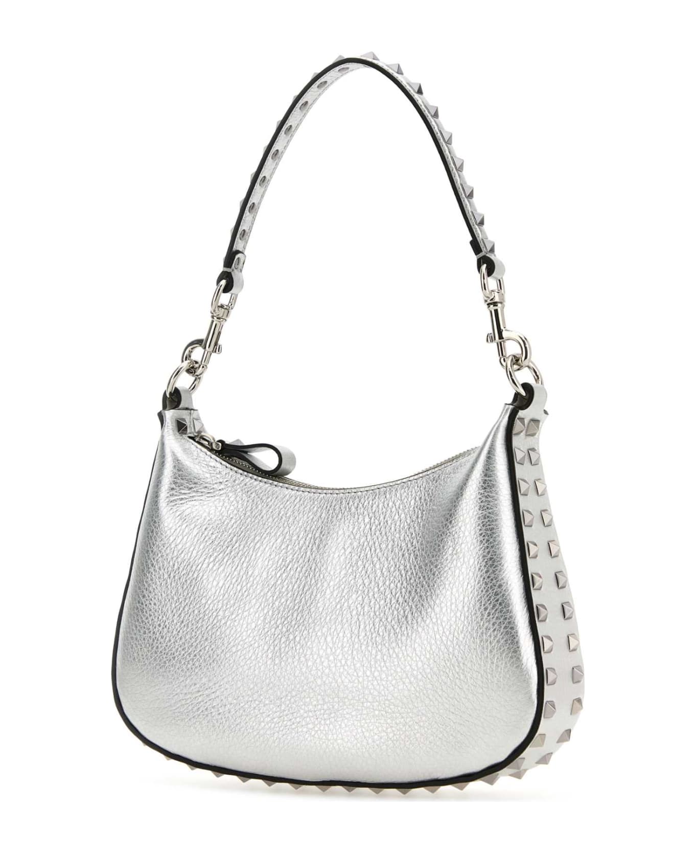 Valentino Garavani Silver Leather Rockstud Handbag - SILVER