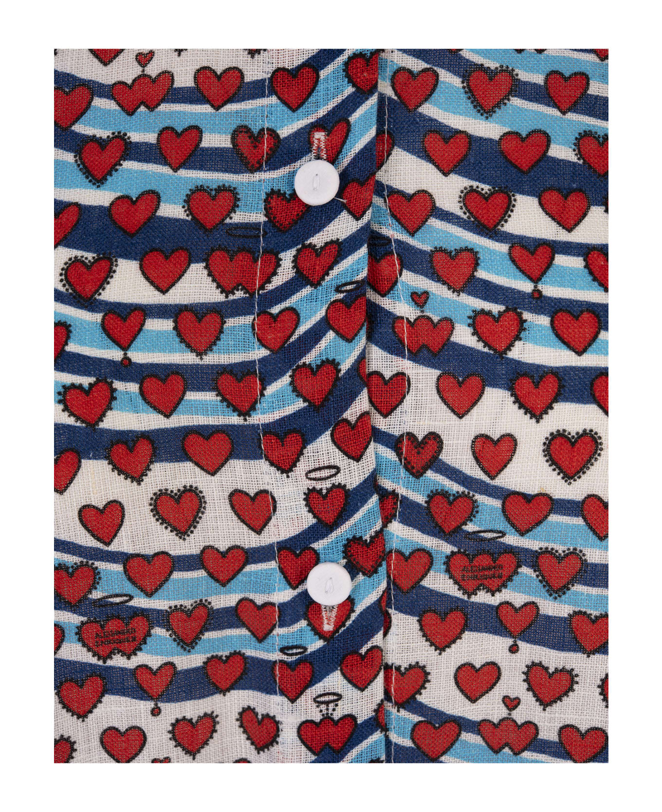 Alessandro Enriquez Long Printed Linen Shirt Dress - Multicolour