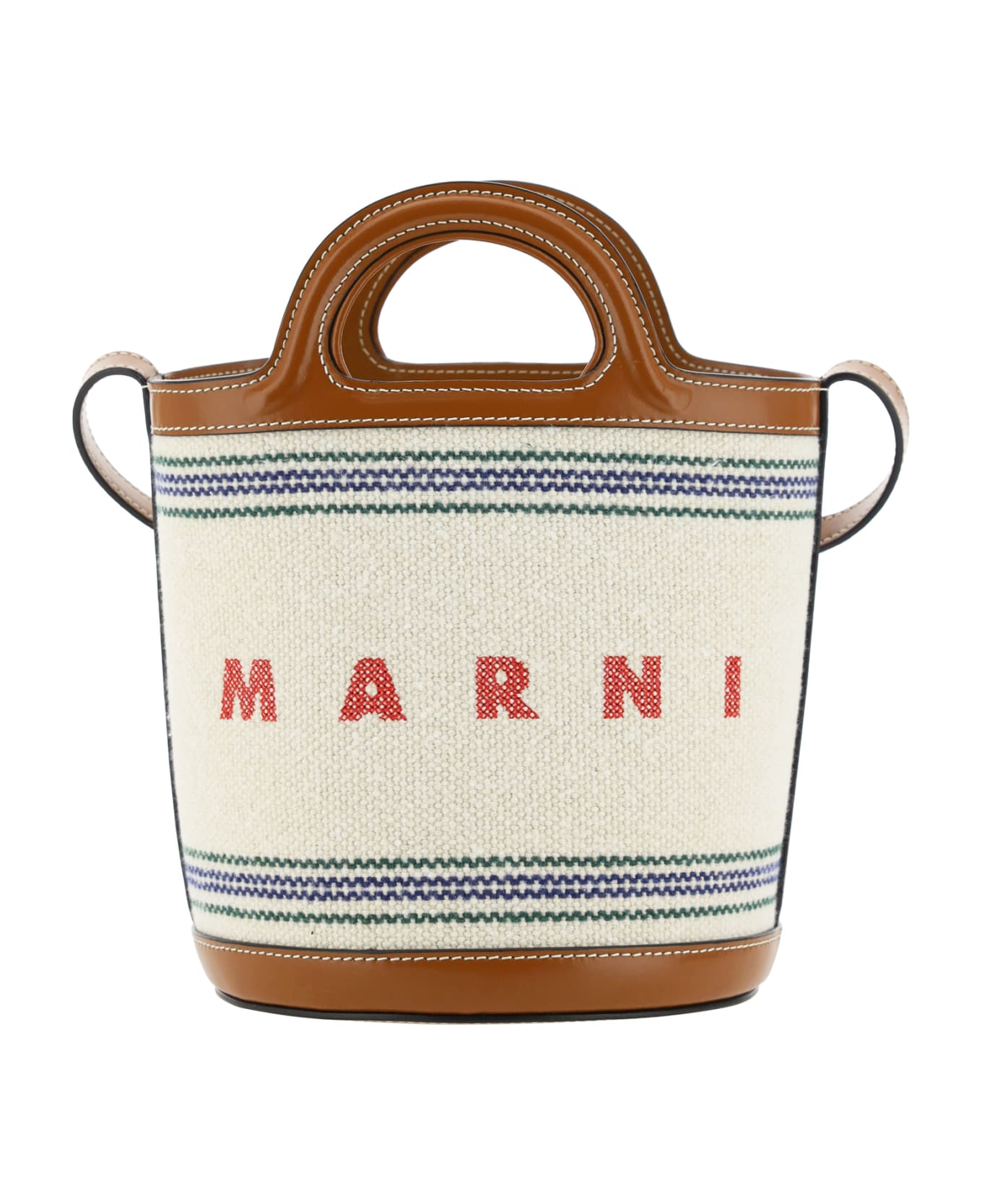 Marni Tropicalia Bucket Bag - Natural/moka トートバッグ