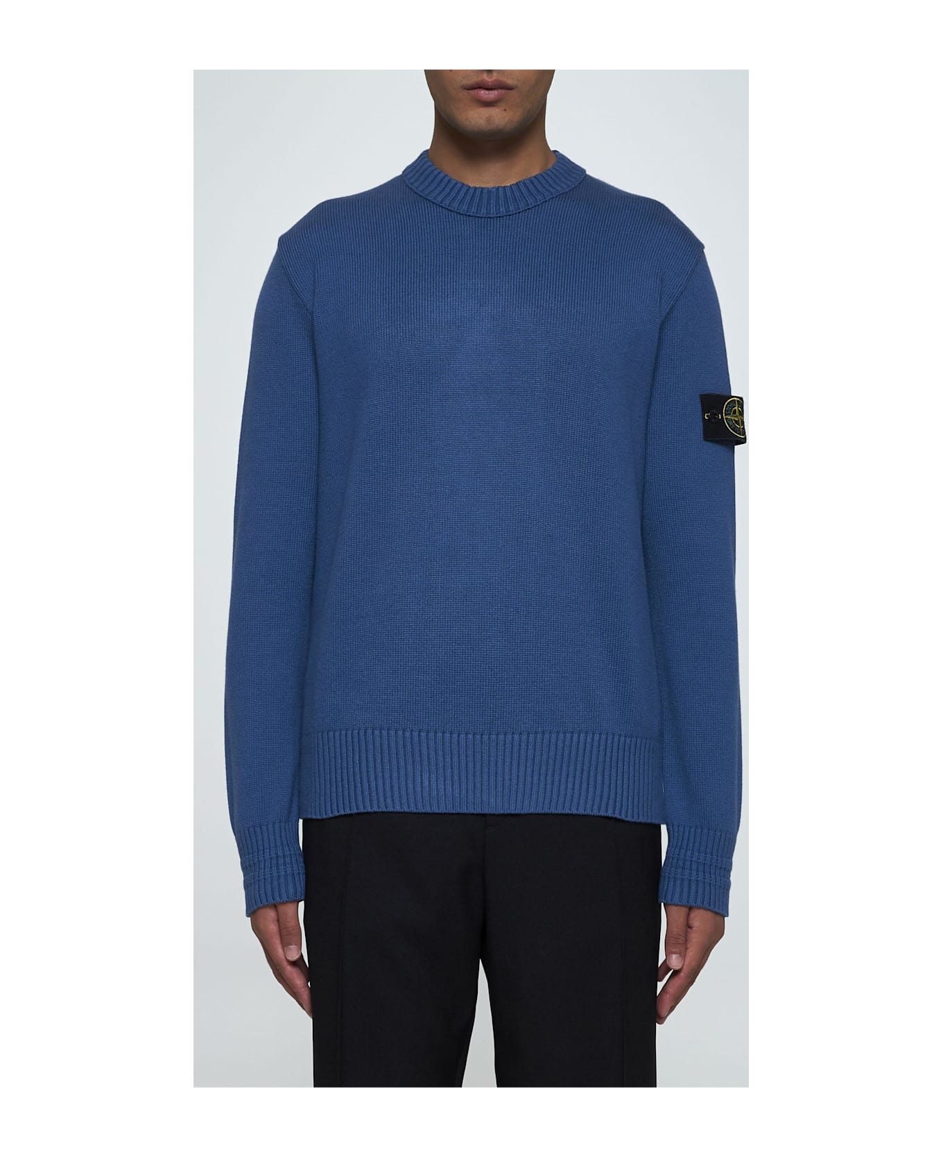 Stone Island Winter Cotton Crewneck Sweater - Blu