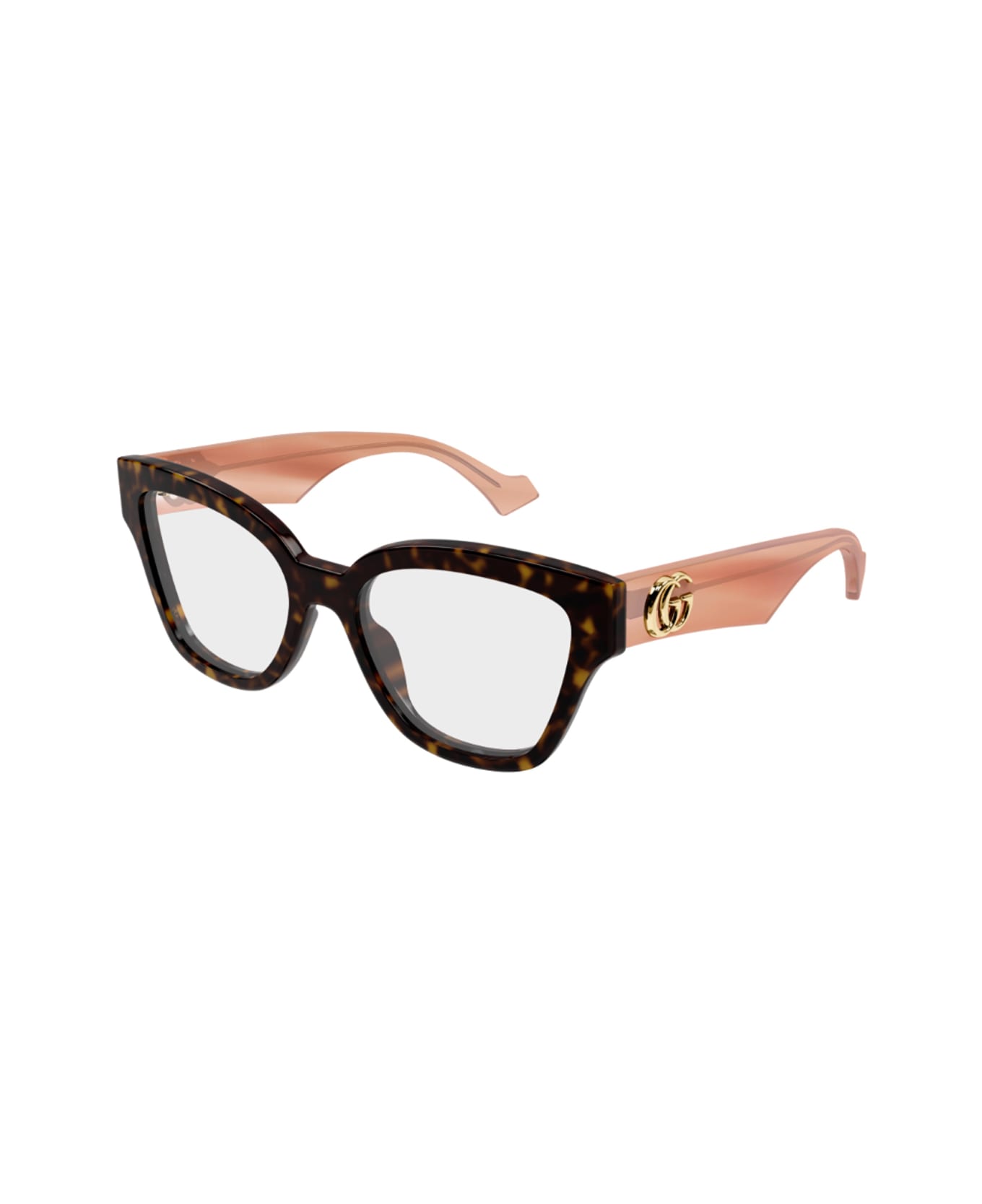 Gucci Eyewear Gucci Gg1424o Linea Emblem 014 Havana Pink Glasses - Nero