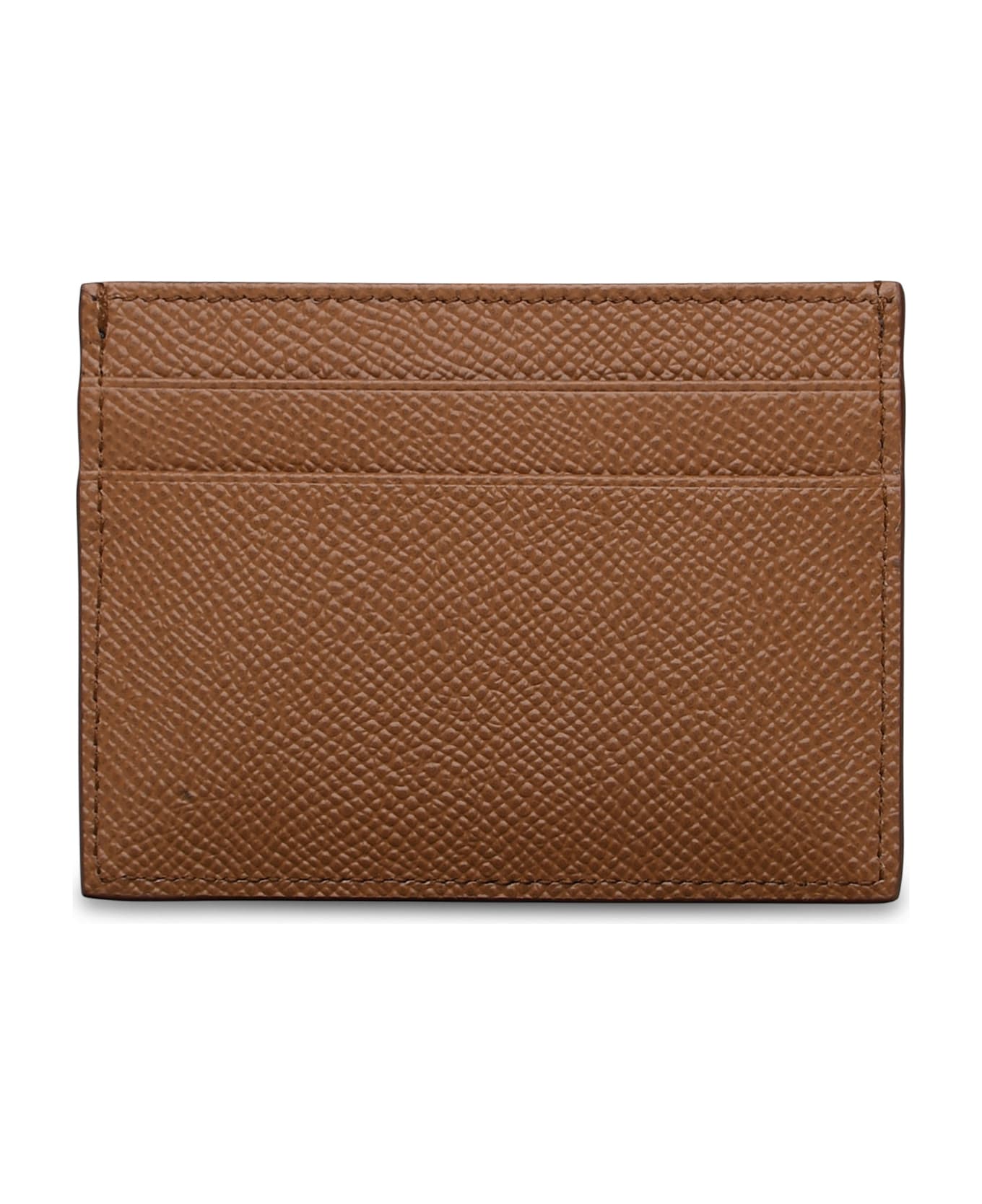 Dolce & Gabbana Brown Calf Leather Card Holder - Brown