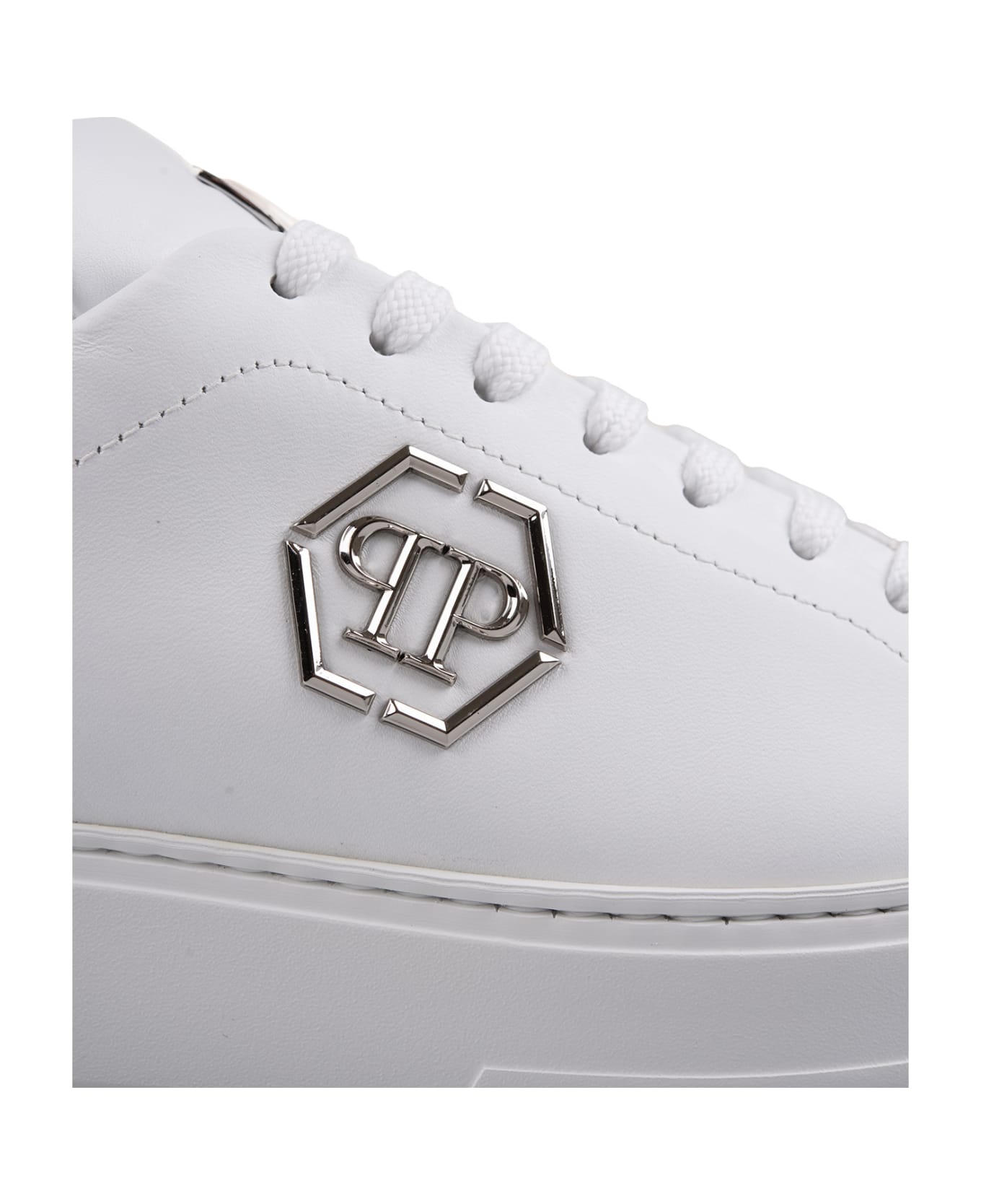 Philipp Plein White Hexagon Low-top Sneakers - White スニーカー