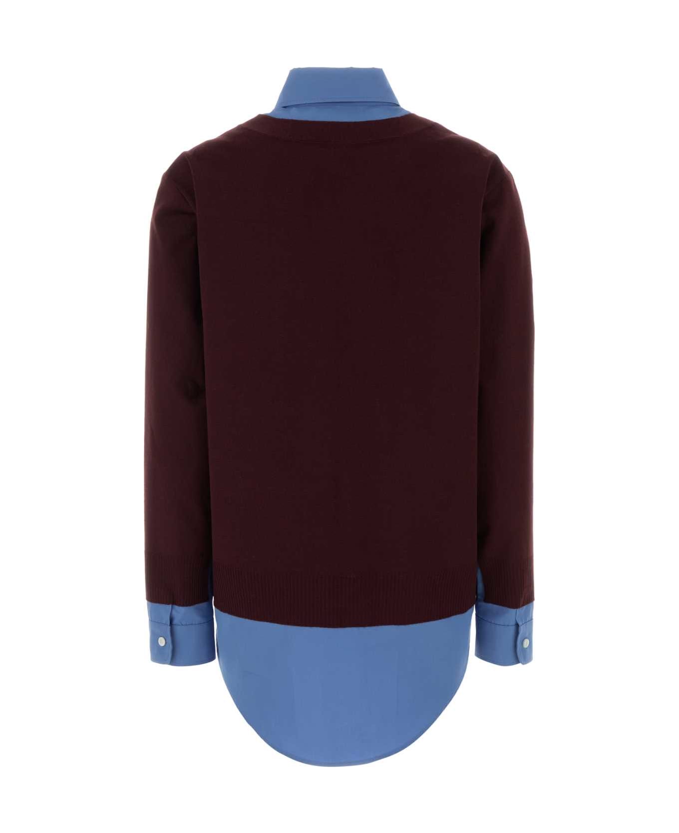 Miu Miu Burgundy Wool Cardigan - BORDEAUXPERVINCA