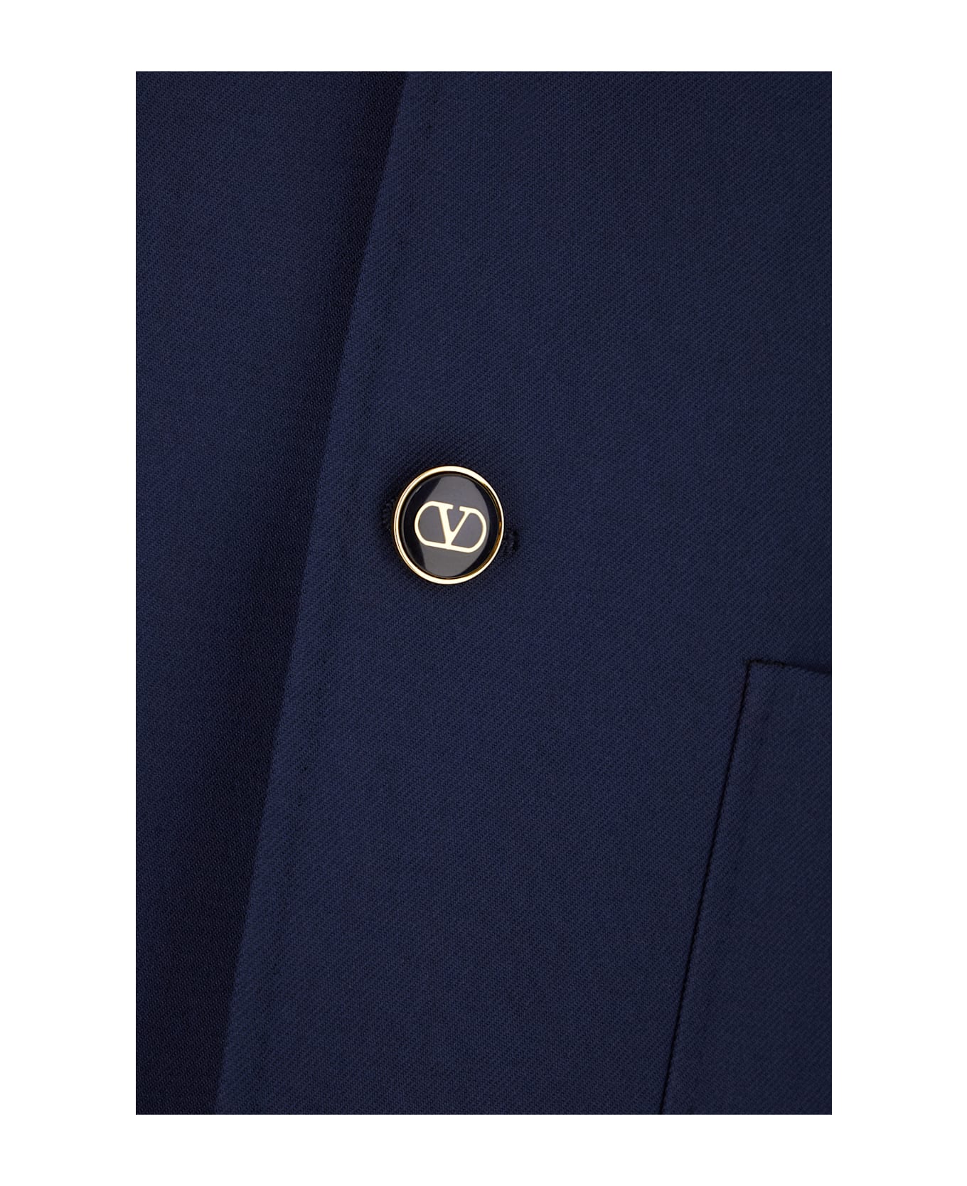 Valentino Garavani Navy Blue Wool Blazer - INDACO