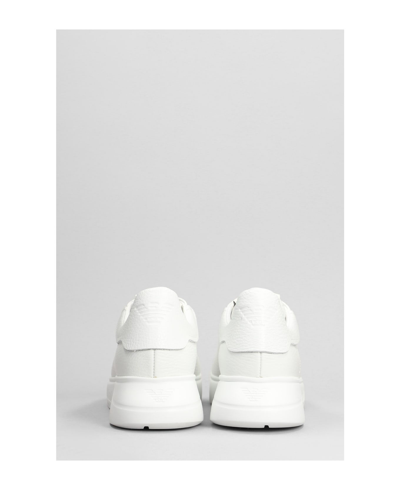 Emporio Armani Leather Sneakers - Bianco