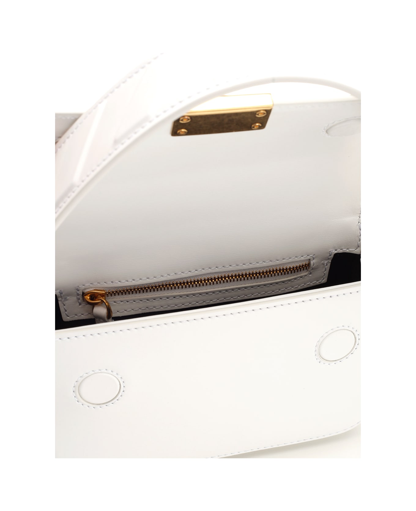 Off-White Small Leather Binder Bag - White