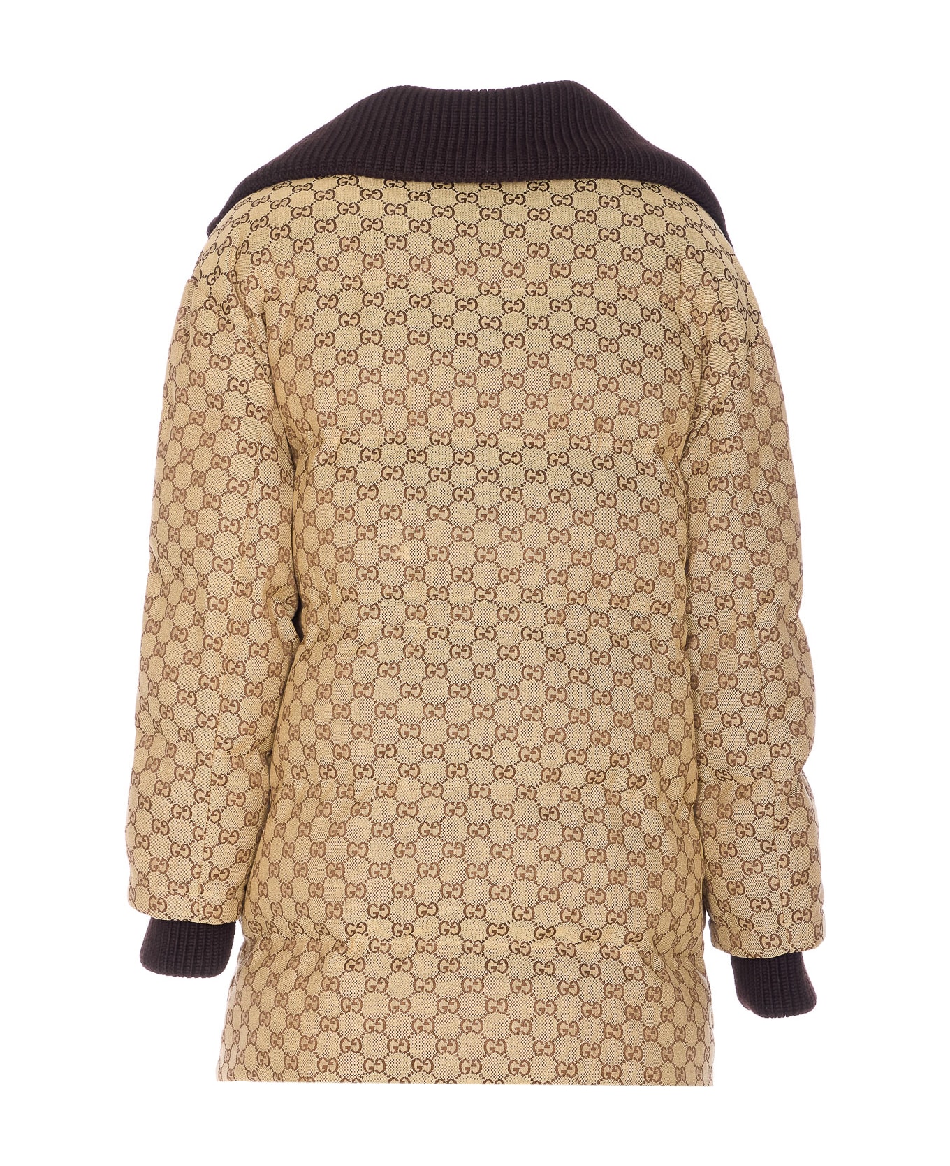 Gucci Gg Allover Long Bomber - Brown