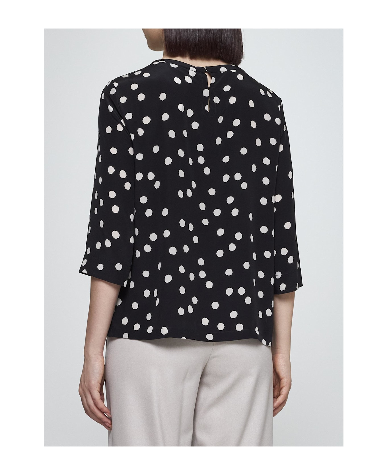 'S Max Mara Arturo Polka-dot Silk Blouse