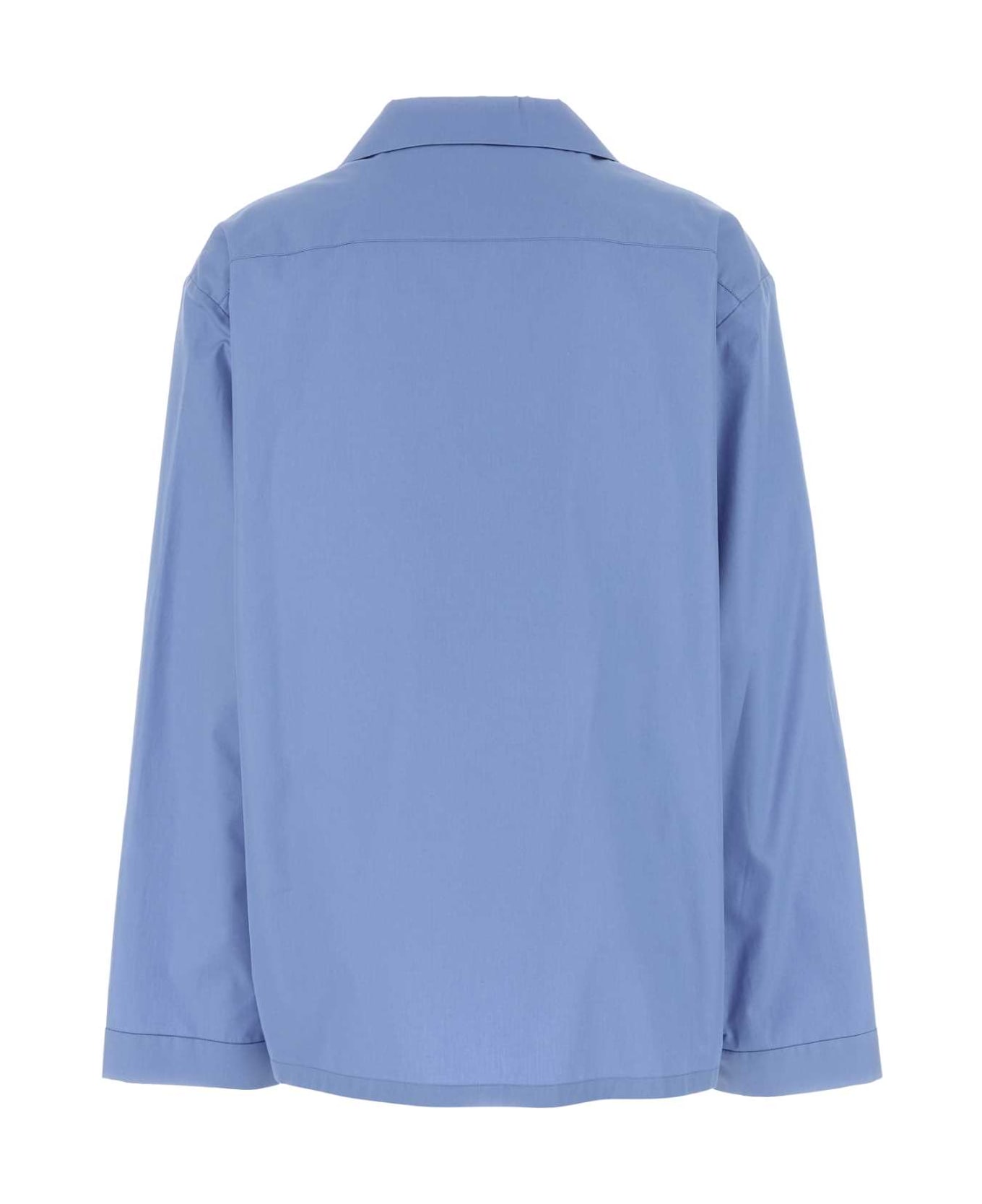 Miu Miu Cerulean Blue Poplin Shirt - AZZURRO