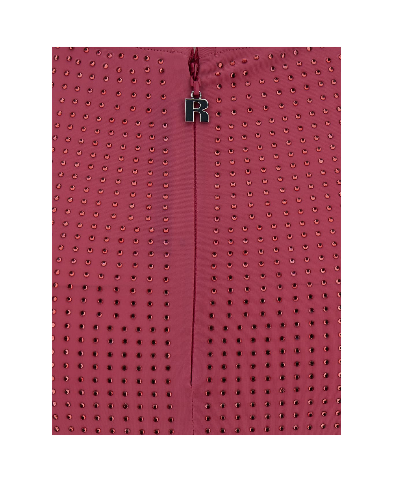 Rotate by Birger Christensen Red Maxi Dress With Rhinestone Embellishment In Stretch Fabric Woman - PINK