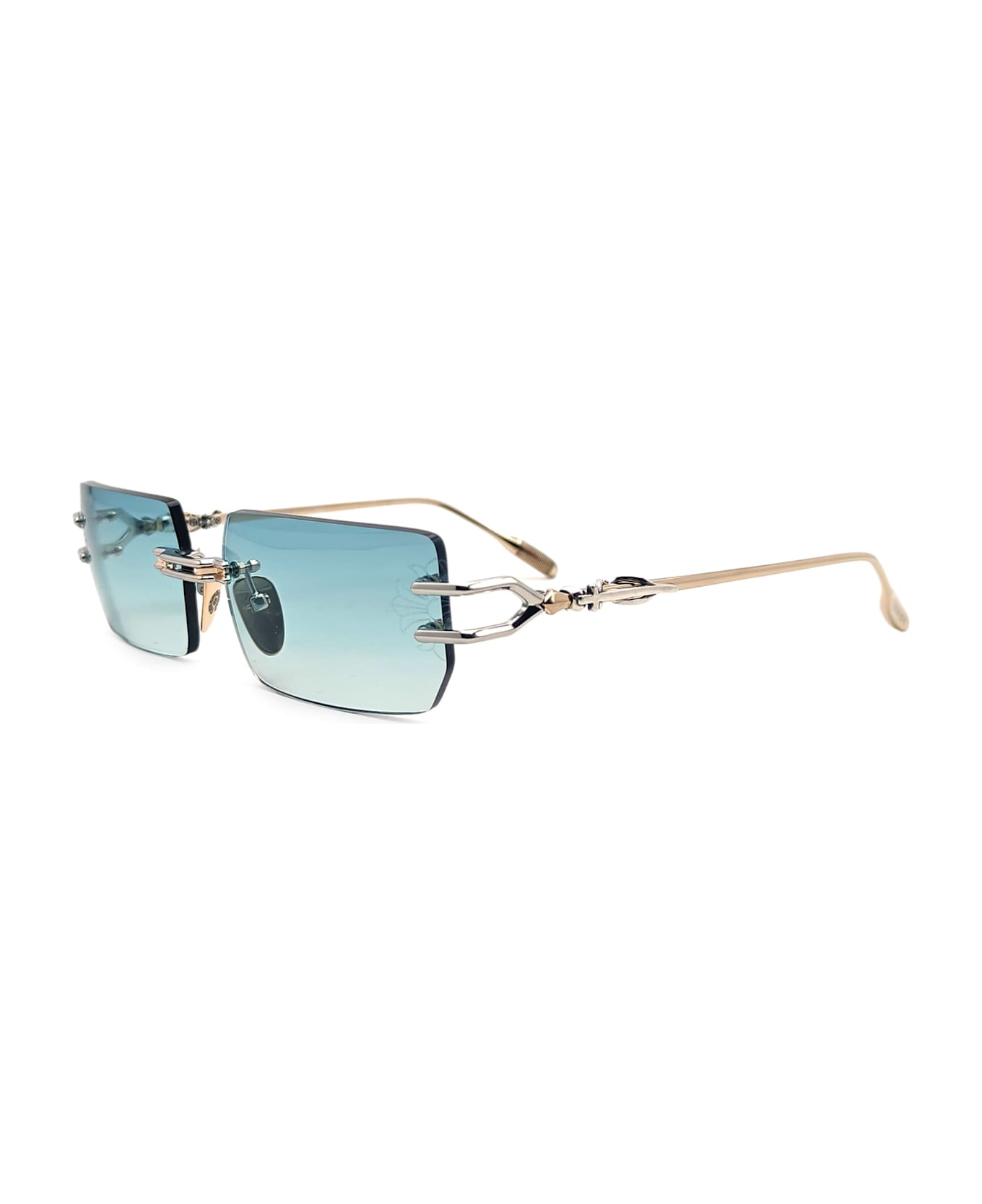 Chrome Hearts Lordie - Shiny Silver / Gold Plated Sunglasses - Silver