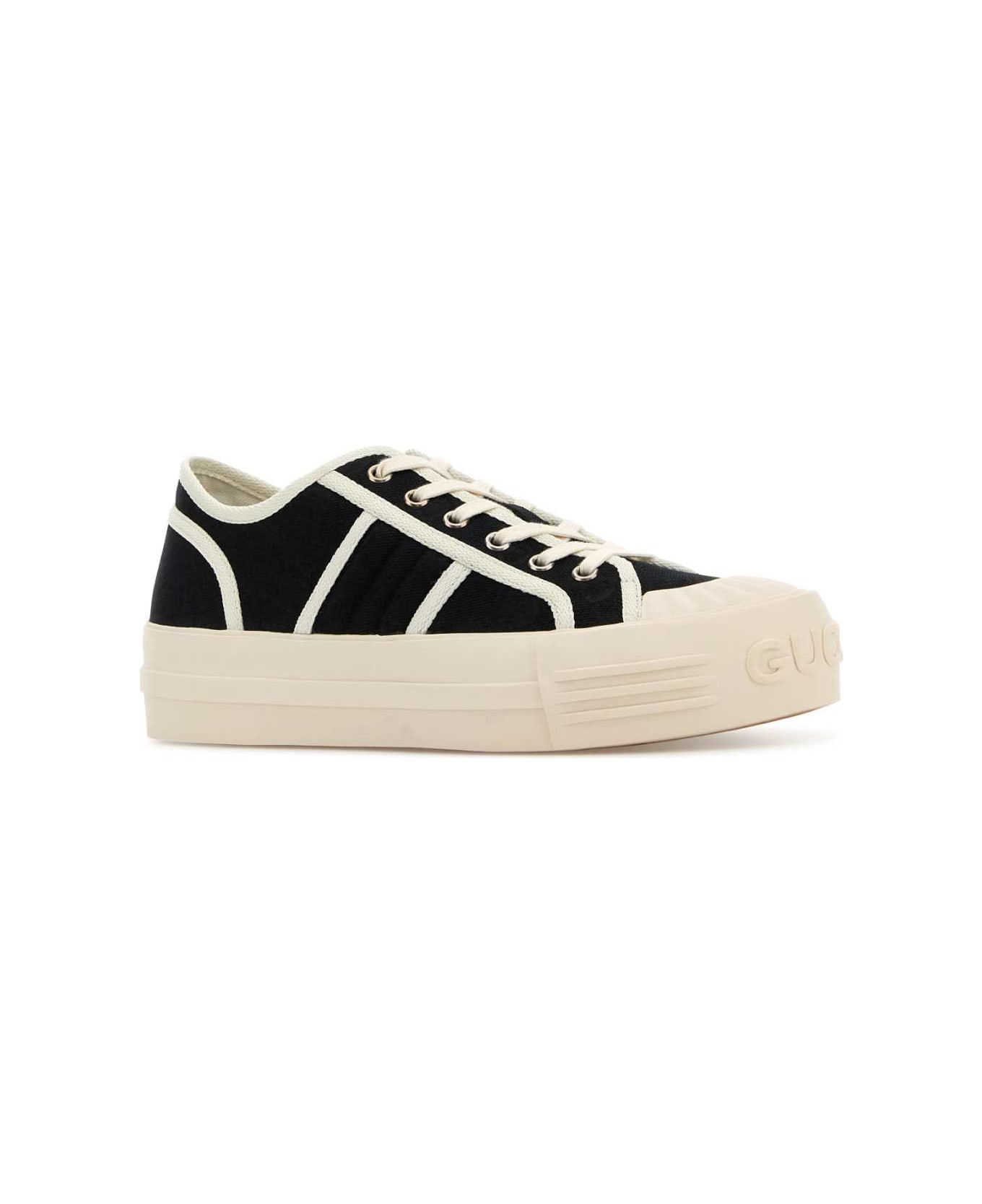 Gucci Black Canvas Sneakers - BLACKMYSTICWHITE
