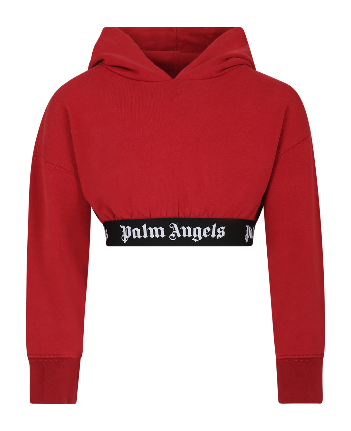 Palm Angels Burgundy Sweatshirt For Girl With Logo - Bordeaux