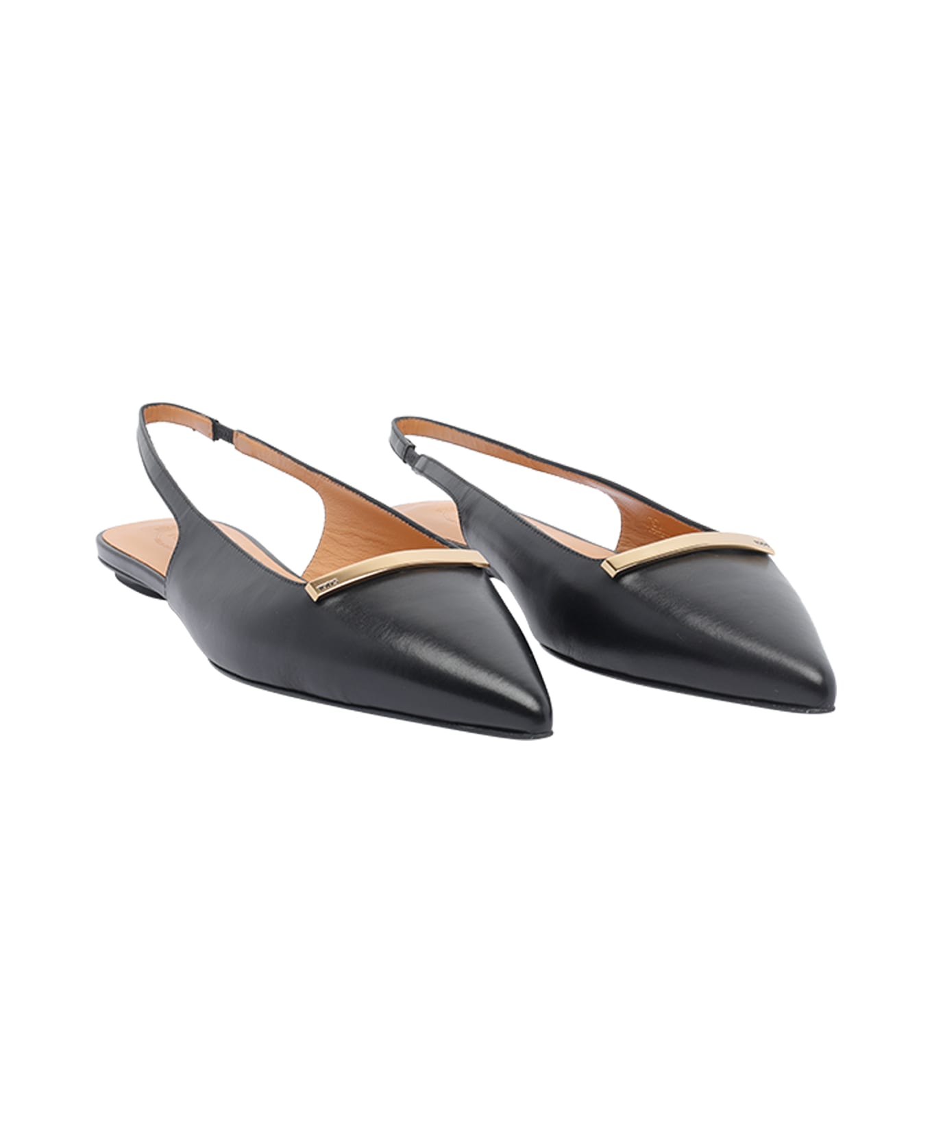 Tod
s Leather Slingback Ballets - Black