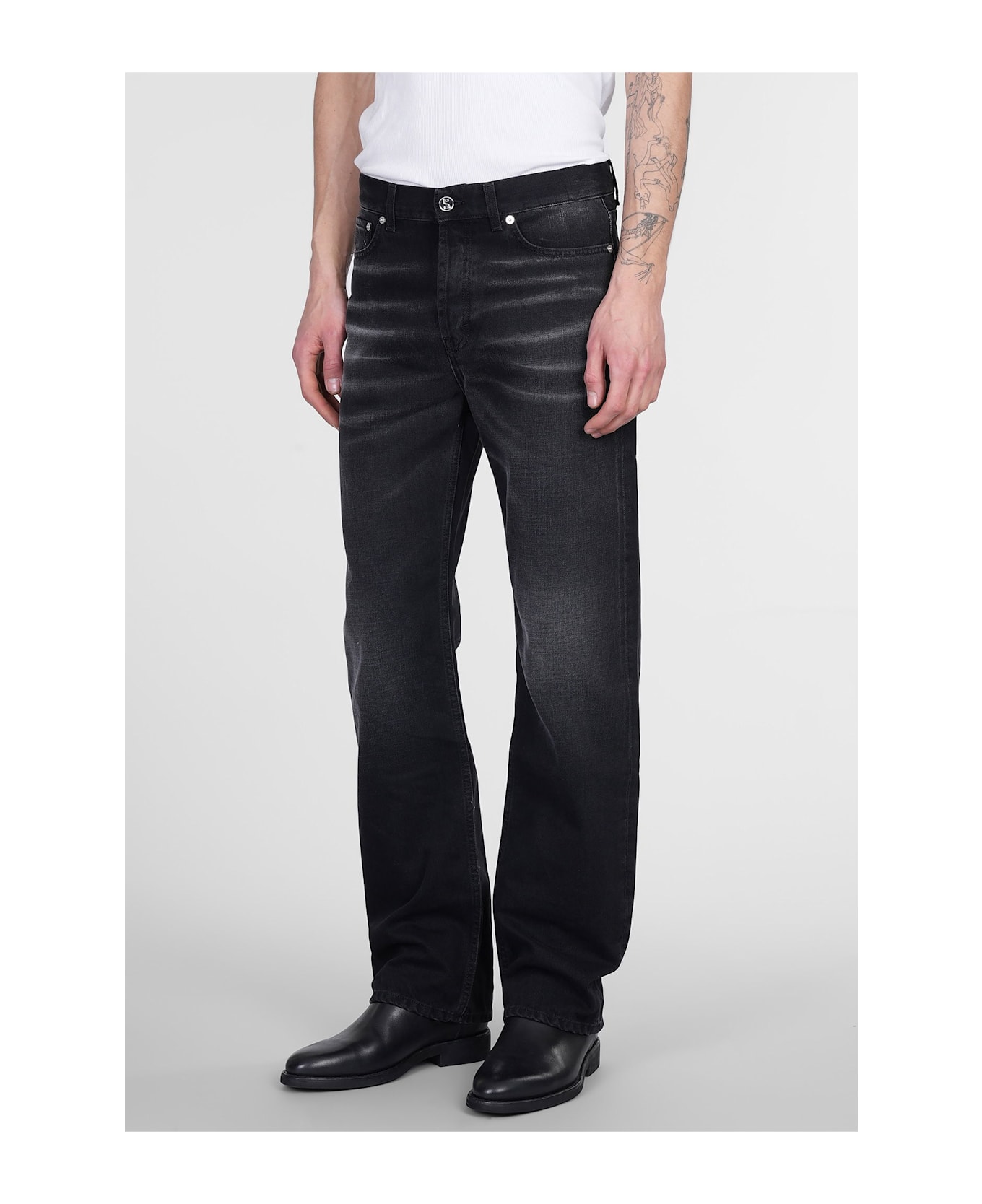 Séfr Jeans In Black Cotton - black