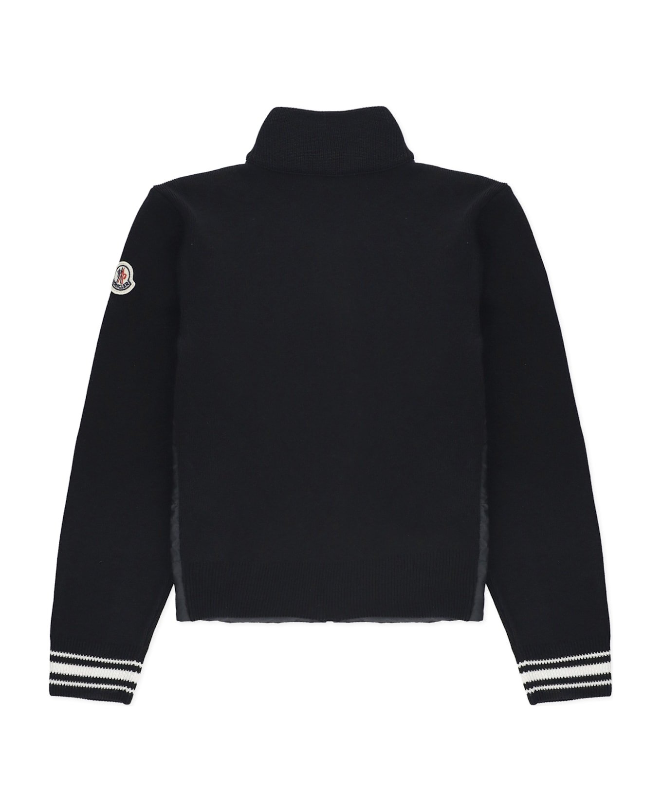 Moncler Padded Cardigan With Logo - Black