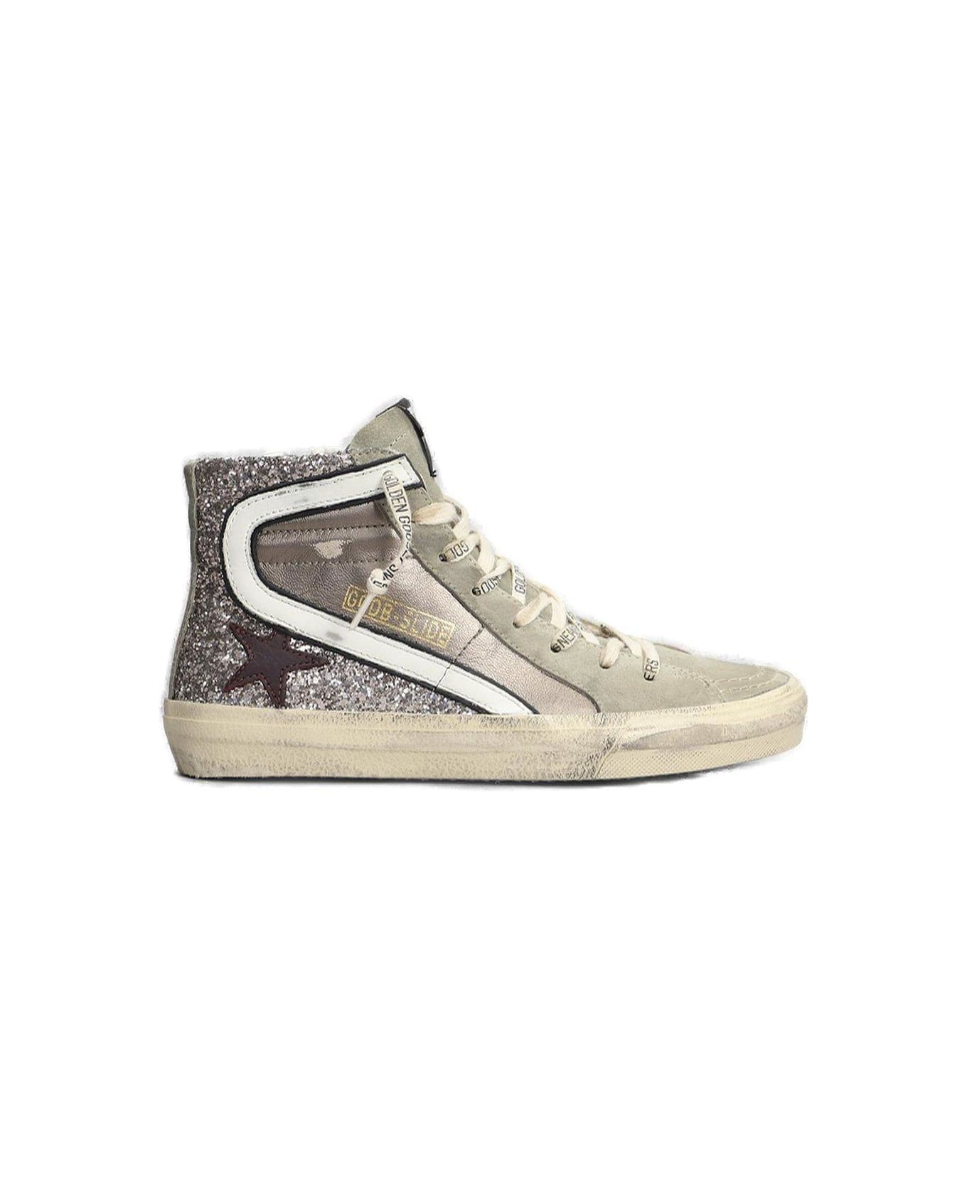 Golden Goose Slide Sequin-embellished Sneakers - BRONZE/SILVER/TAUPE/RED WINE/WHITE