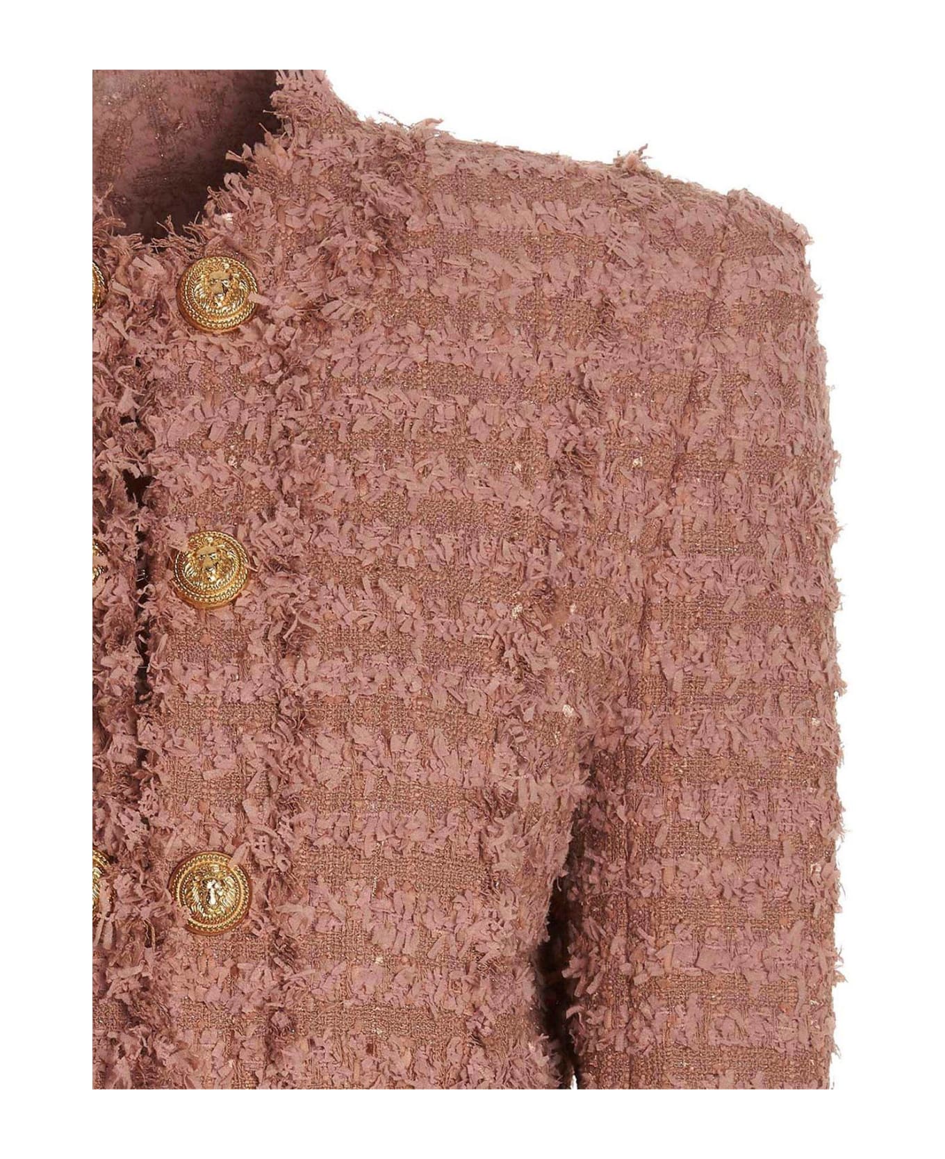 Balmain Fringed Tweed Jacket - NEUTRALS