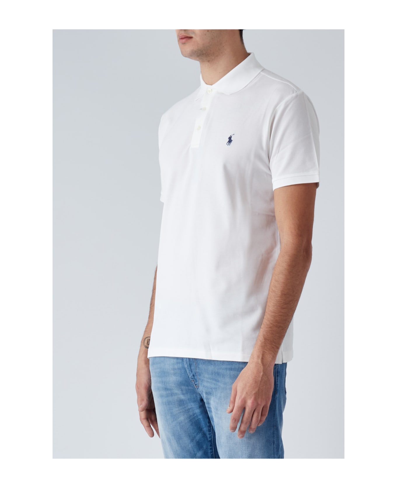 Polo Ralph Lauren White Slim Fit Polo Shirt With Contrasting Pony - 008