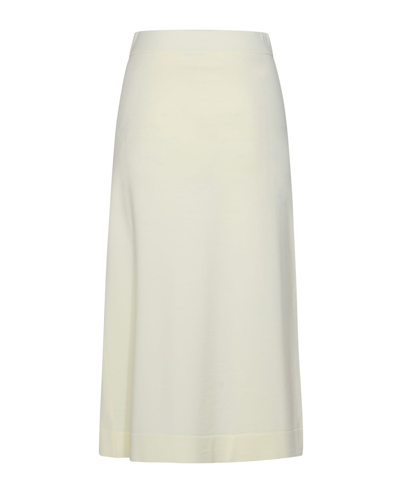 Jil Sander Cream Virgin Wool Skirt - White