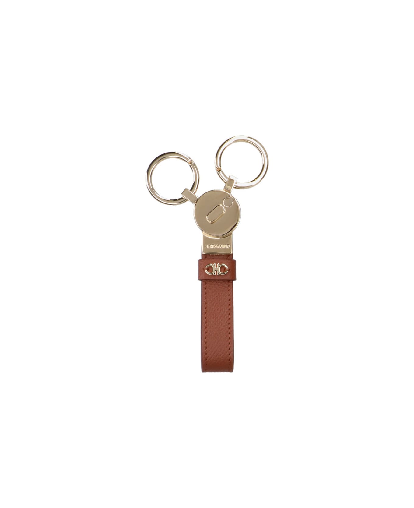 Ferragamo "gancini" Keyring - Brown