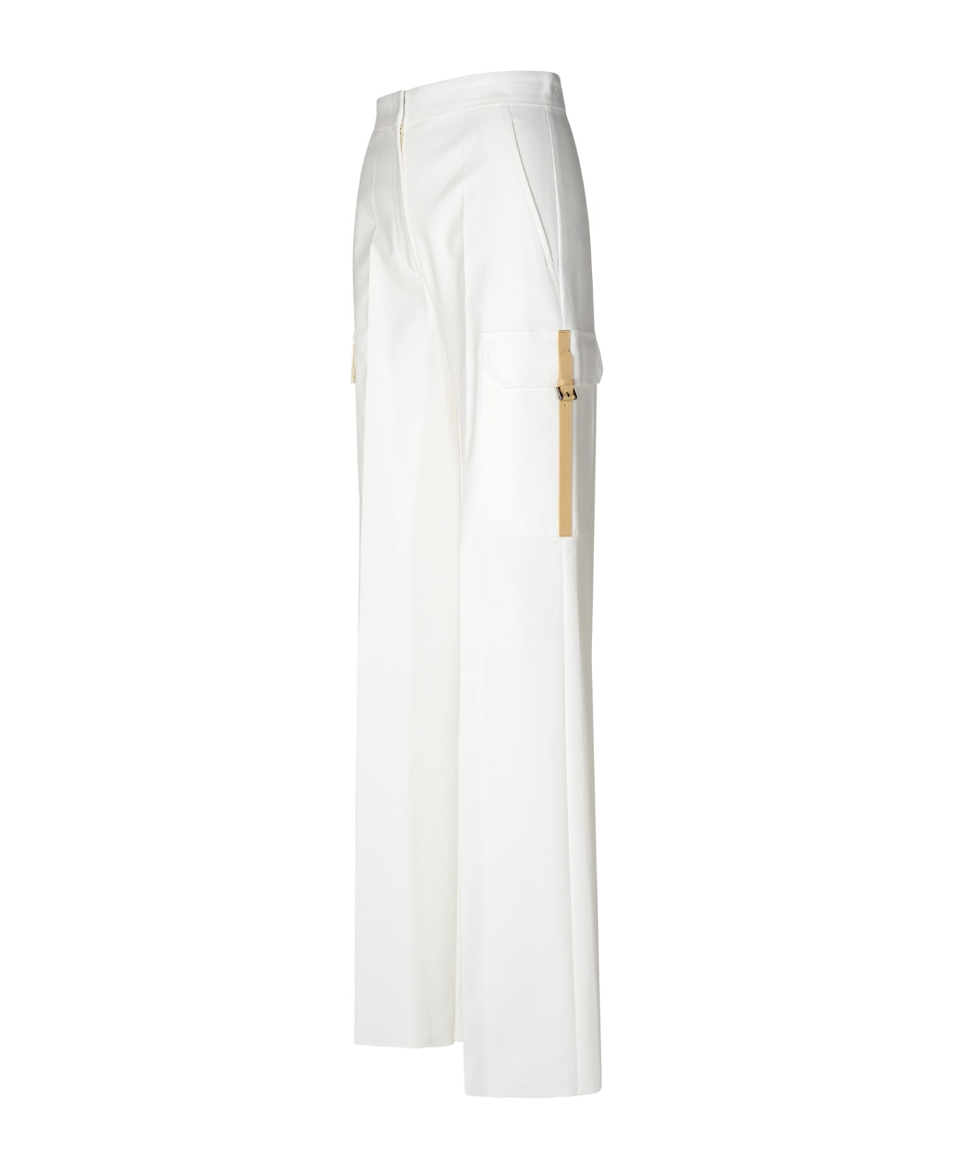 Max Mara 'edda' White Cotton Blend Cargo Pants - White