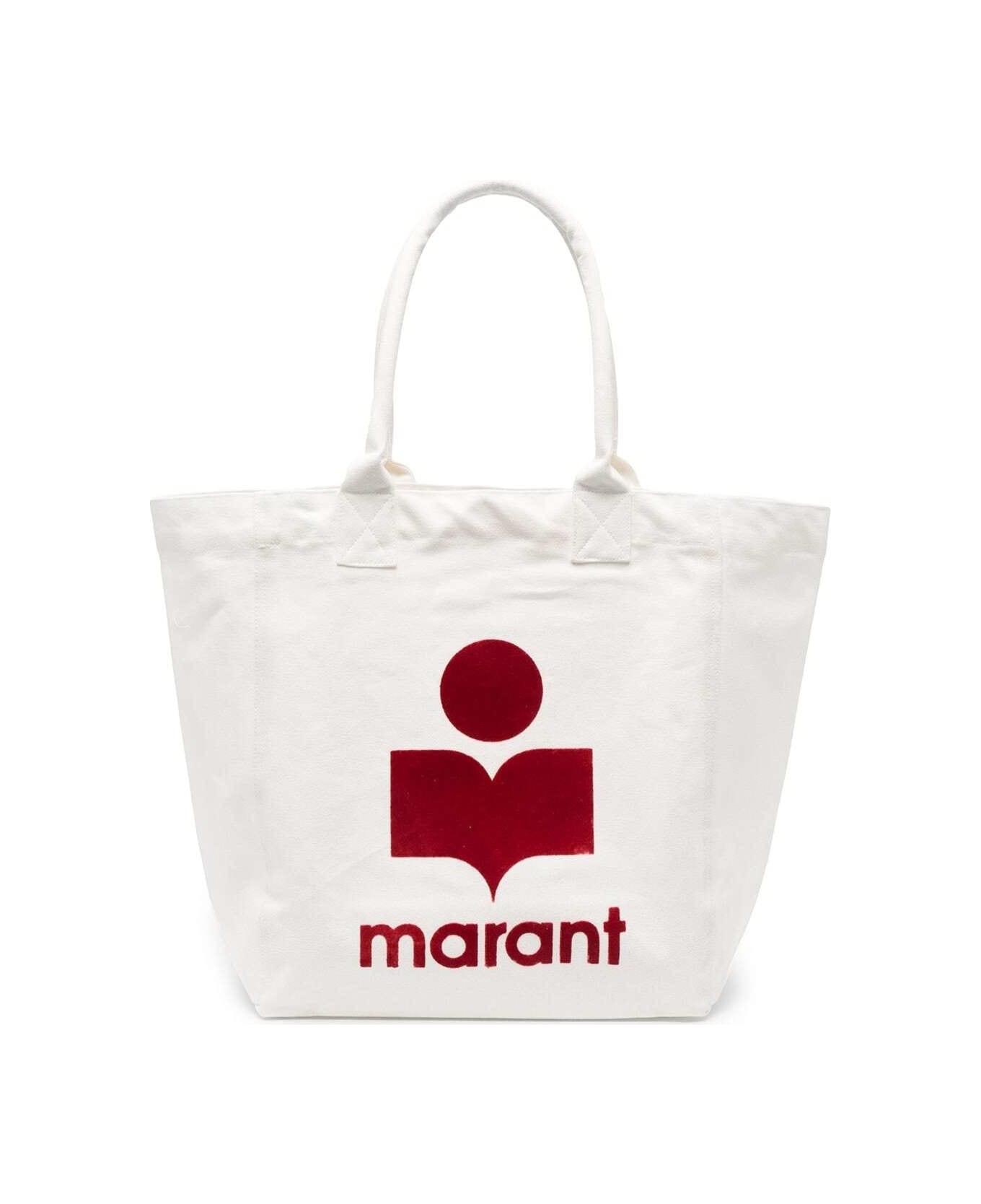 Isabel Marant Étoile White And Red Yenky Shopper Bag With Logo ...