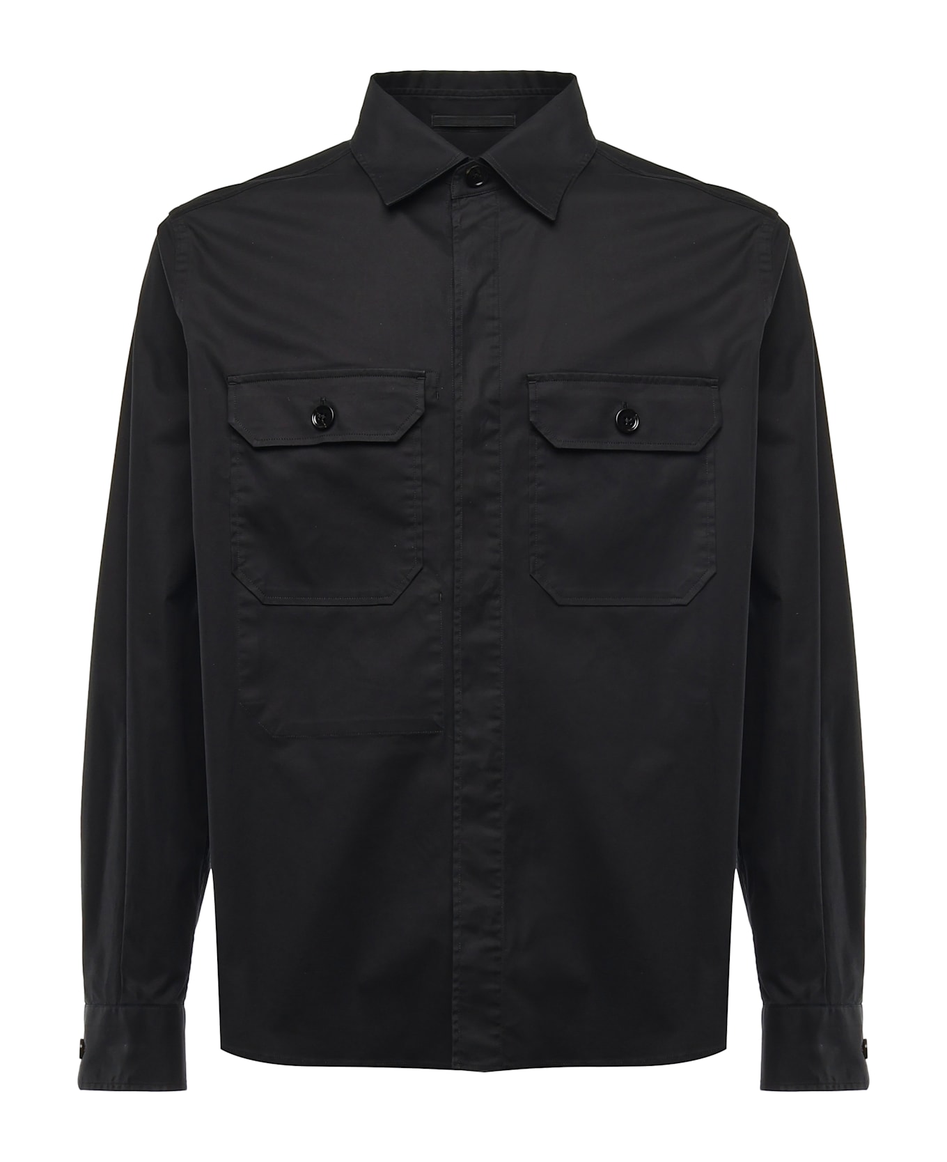 Zegna Cotton Blend Shirt - Black
