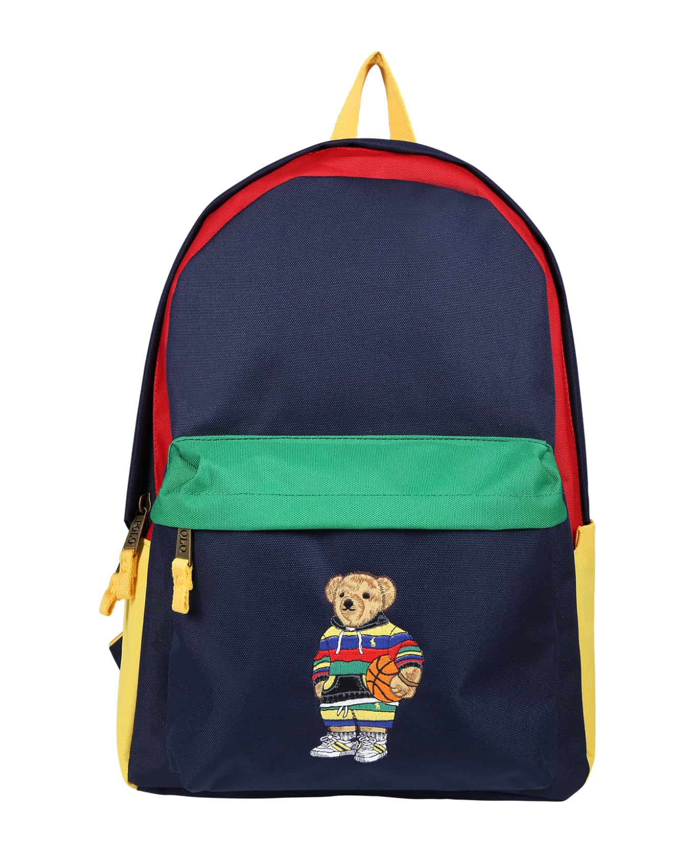 Ralph Lauren Colorblock Backpack With Bear For Kids - Multicolor