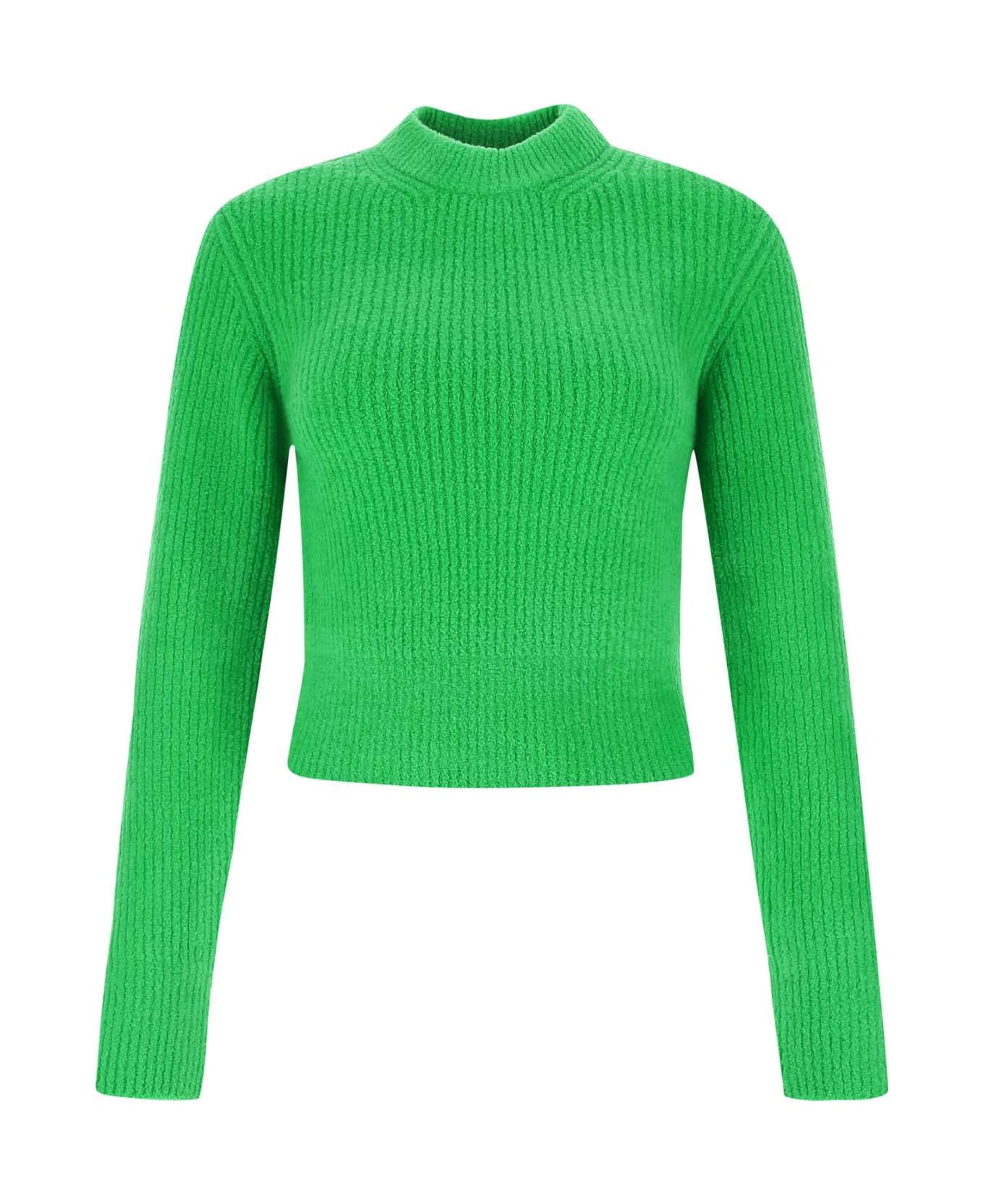 T by Alexander Wang Green Stretch Wool Blend Sweater - 310