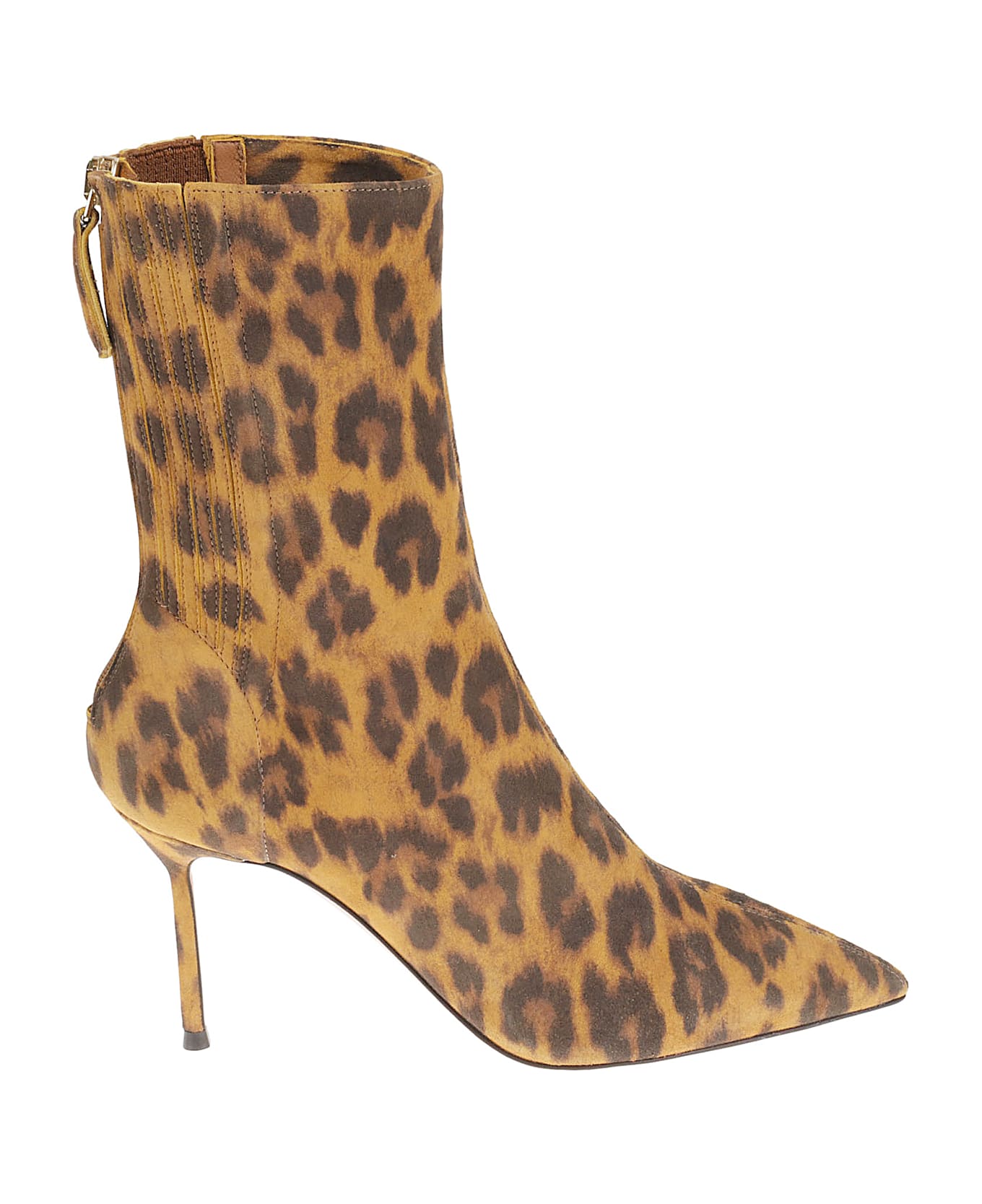 Aquazzura Animalier Suede Boots - Caramel